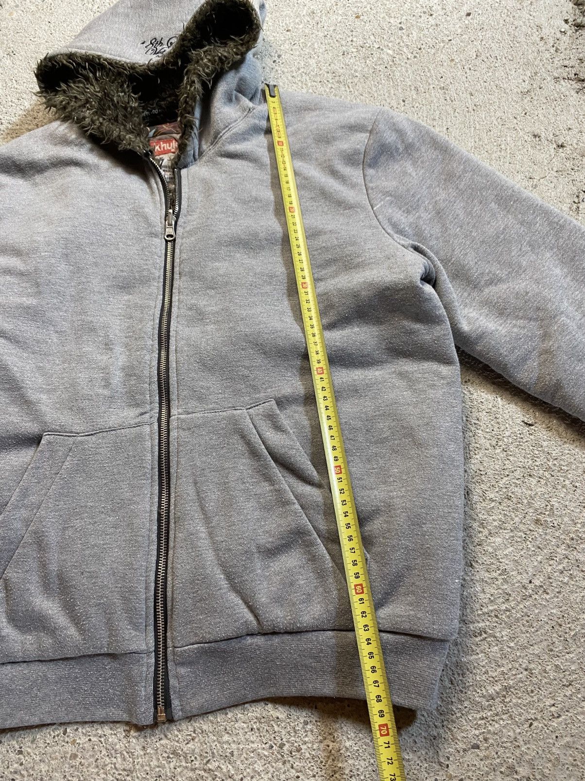 Japanese Brand Grey avant garde hoodie with fur japan streetwear vintage Size US L / EU 52-54 / 3 - 16 Thumbnail