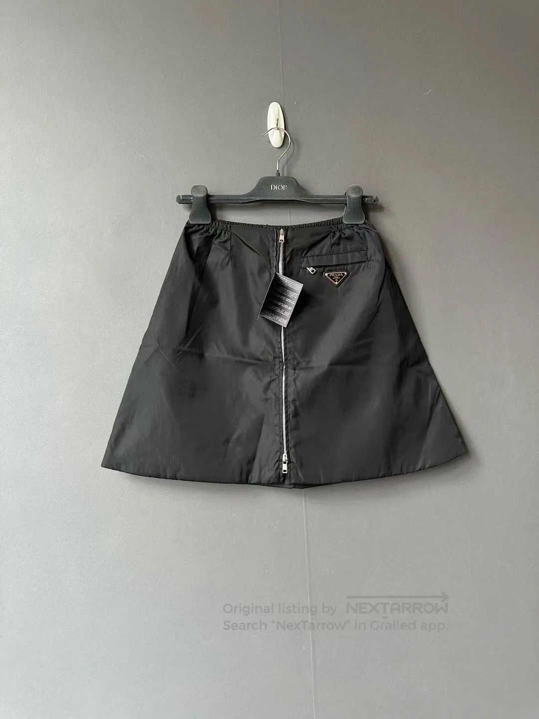 Prada Prada Nylon Zip-Up Triangle Logo Short Skirt| Size 37" - 1 Thumbnail