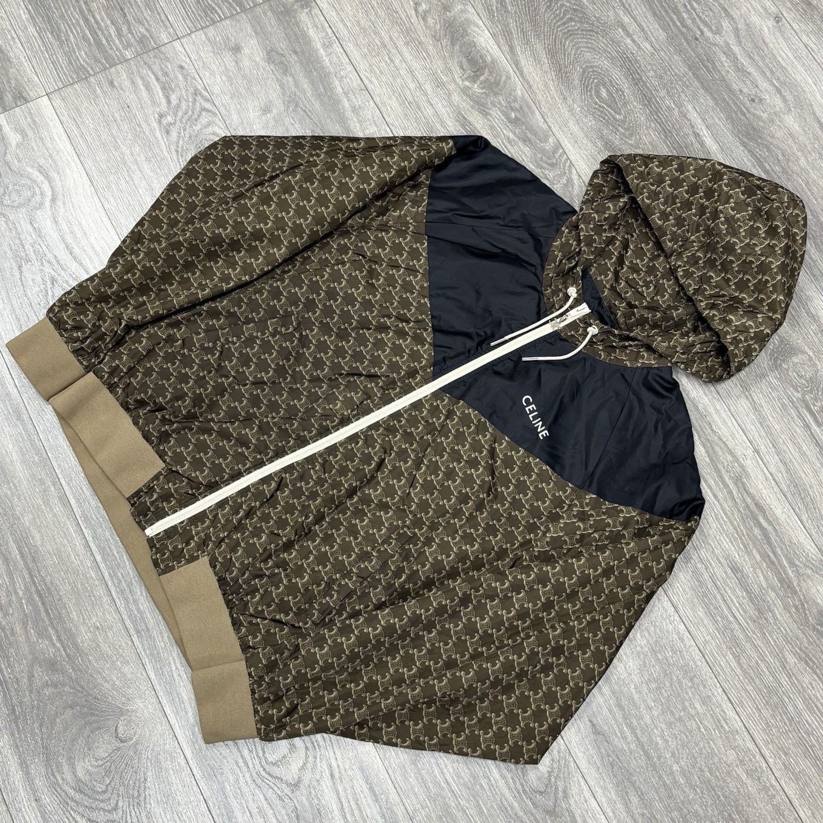 Celine Celine Blouson Monogram Triomphe Windbreaker ' Brown Black ' Size US L / EU 52-54 / 3 - 3 Thumbnail