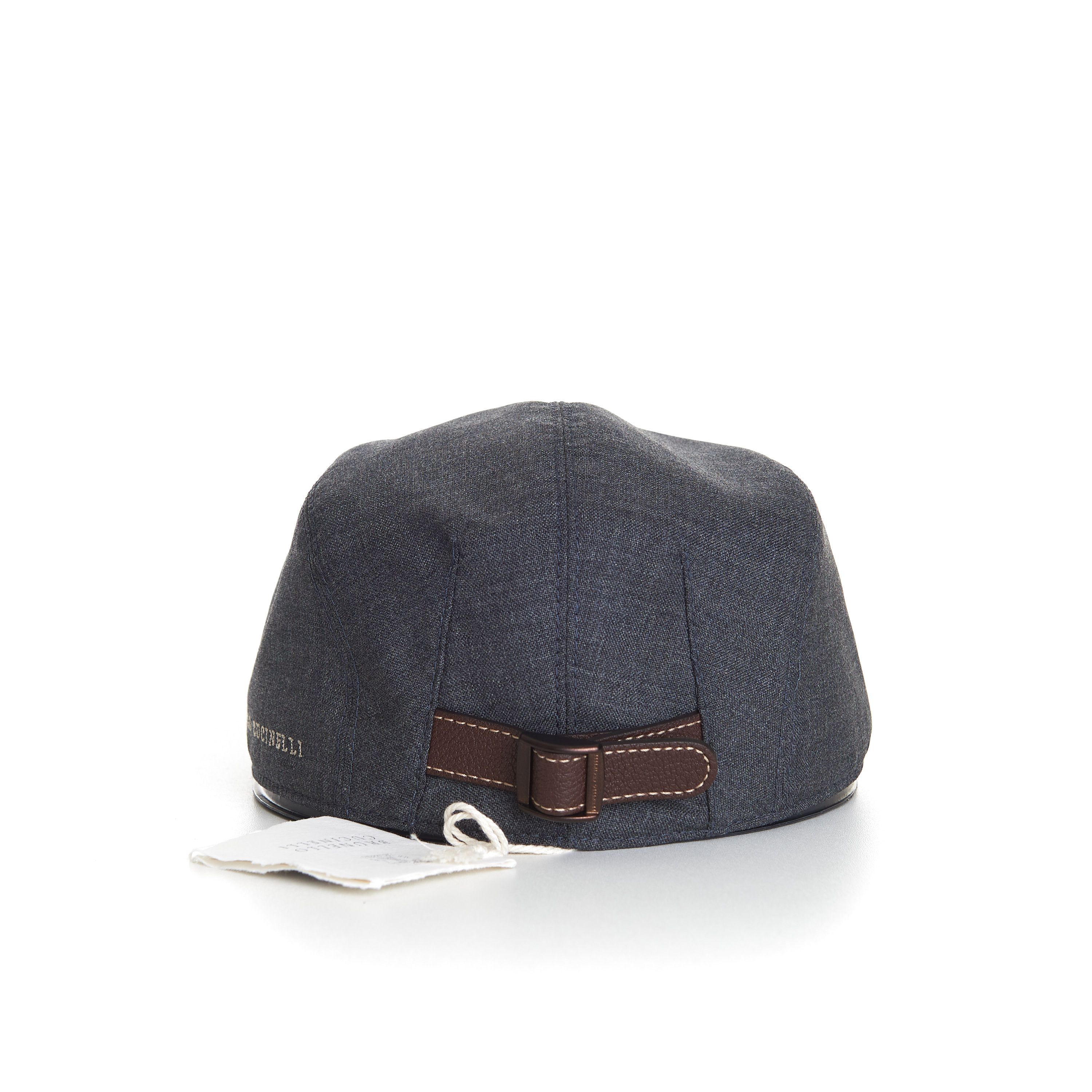Brunello Cucinelli Flat Cap In Fresco Virgin Wool & Logo Embroidery Size M Size ONE SIZE - 5 Thumbnail