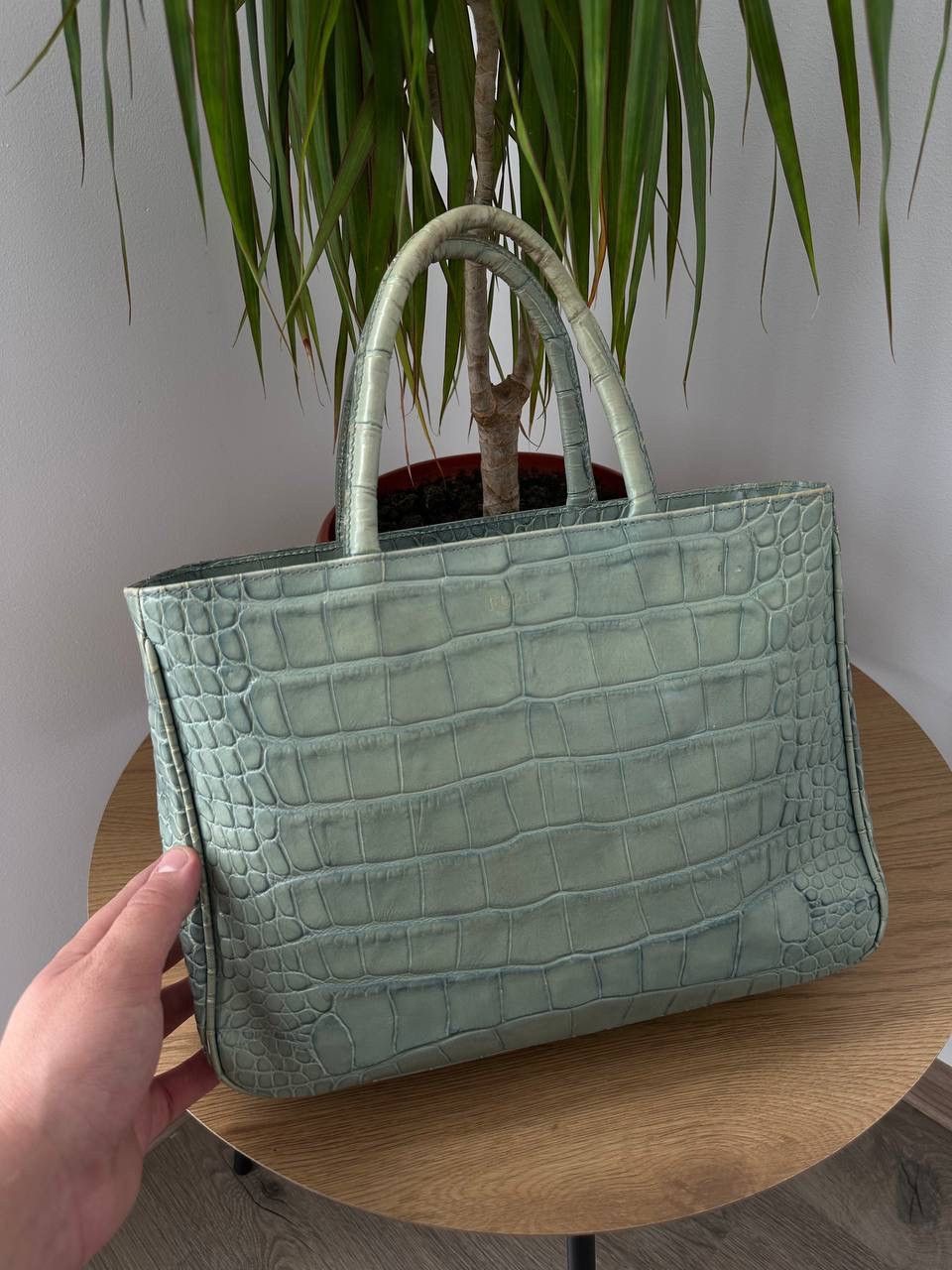 Furla Vintage Furla Faded Crocodile Embossed Leather Tote Bag Mint Size ONE SIZE - 5 Thumbnail