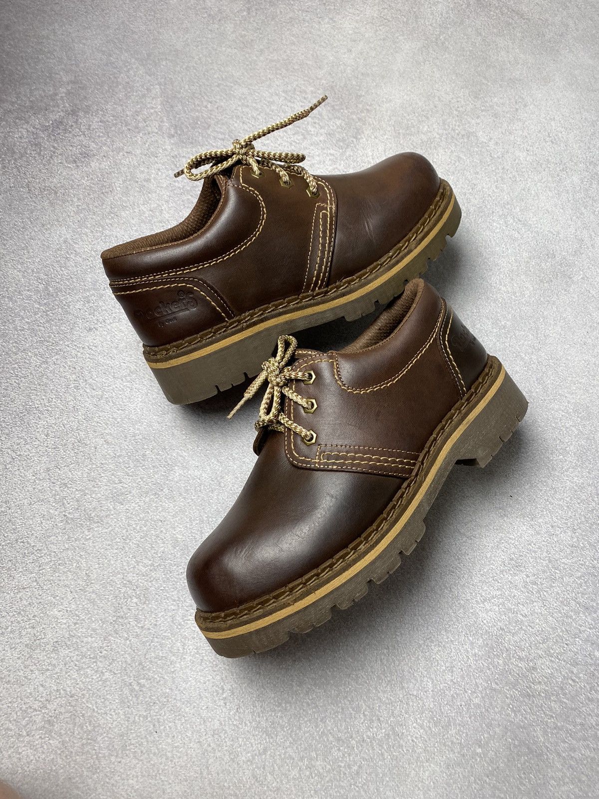 Dockers Dockers Vintage Chunky Brown Leather Platform Boots Goth Size US 8 / EU 41 - 2 Thumbnail