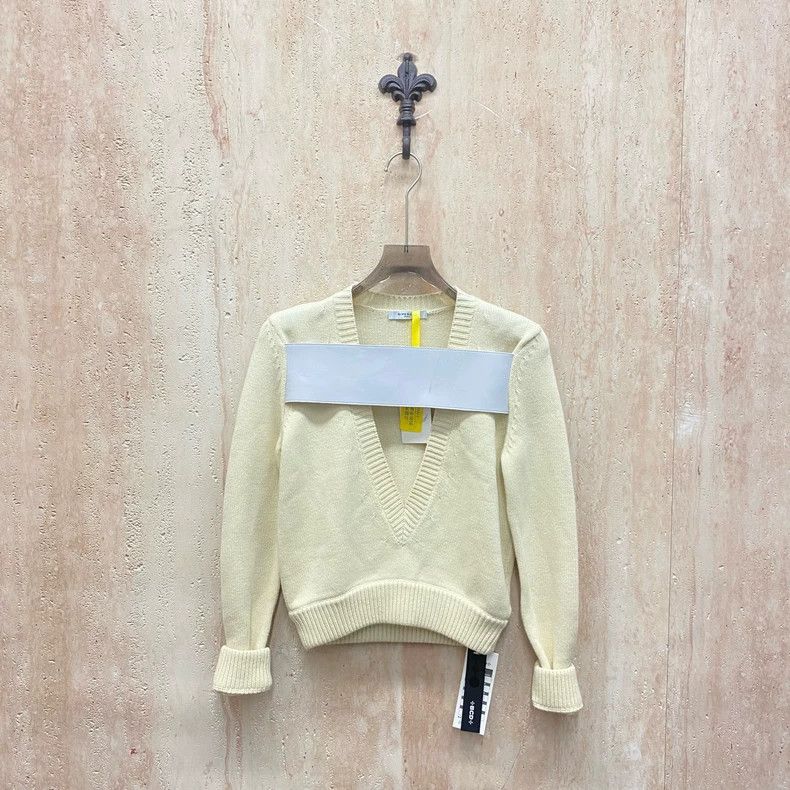 Givenchy Givenchy Light Yellow V Neck Knit Sweater / Size XS / JM3 Size US XS / EU 42 / 0 - 1 Thumbnail