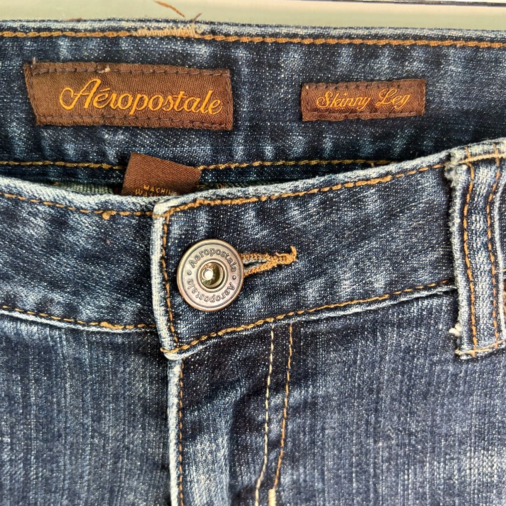 Vintage Aéropostale Skinny Leg Jeans Women 9/10 Regular 32x32 Blue Denim Size 30" / US 8 / IT 44 - 5 Thumbnail