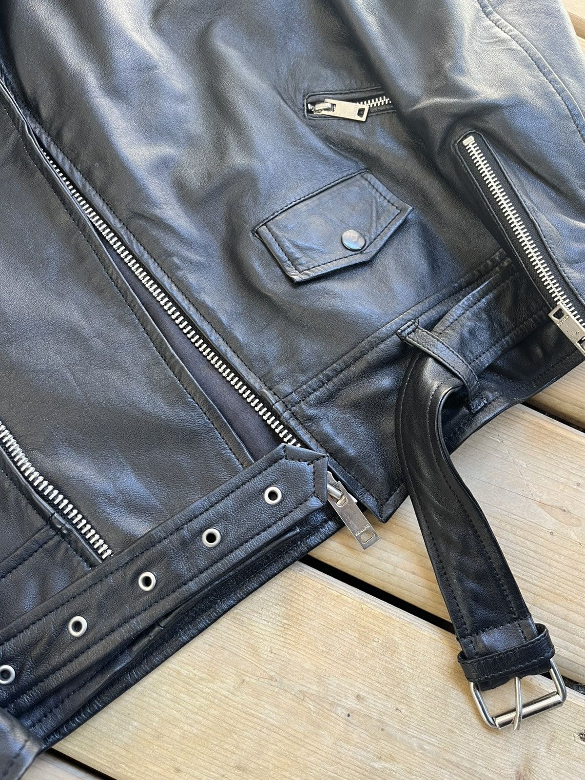Kollar Clothing LEATHER MOTO BIKER JACKET Size US L / EU 52-54 / 3 - 12 Thumbnail