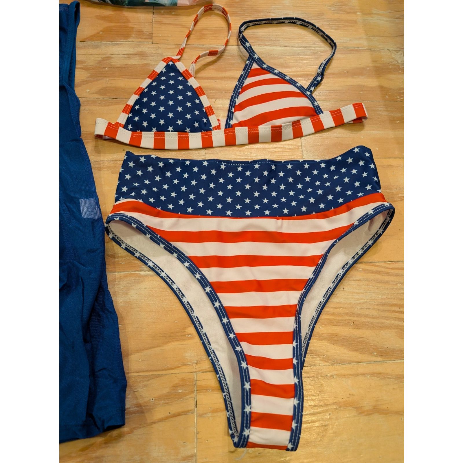 Shein Wm's NIP Shein Am Flag Bikini Size SM Sheer Coverup Girls LG Size ONE SIZE - 2 Thumbnail