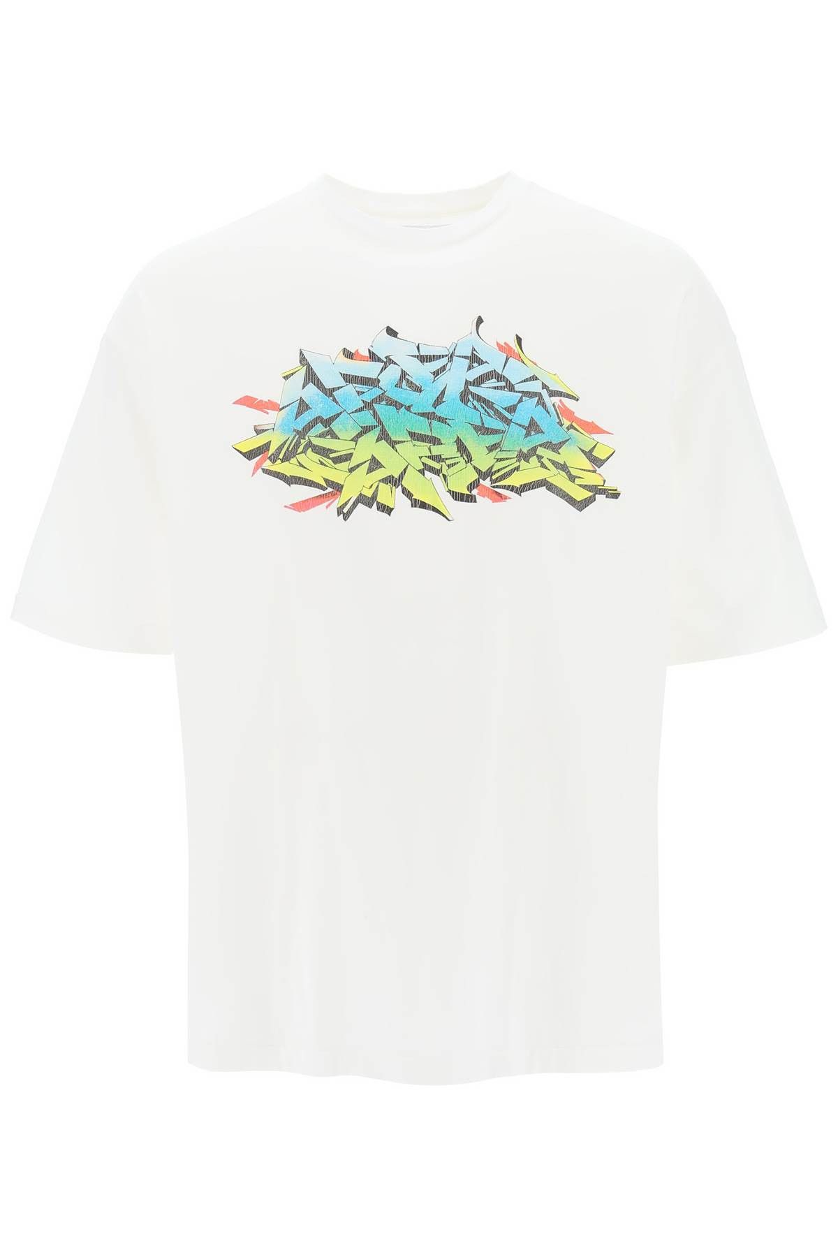 image of Children Of The Discordance Graffiti Print T-Shirt in Bianco, Men's (Size Medium)