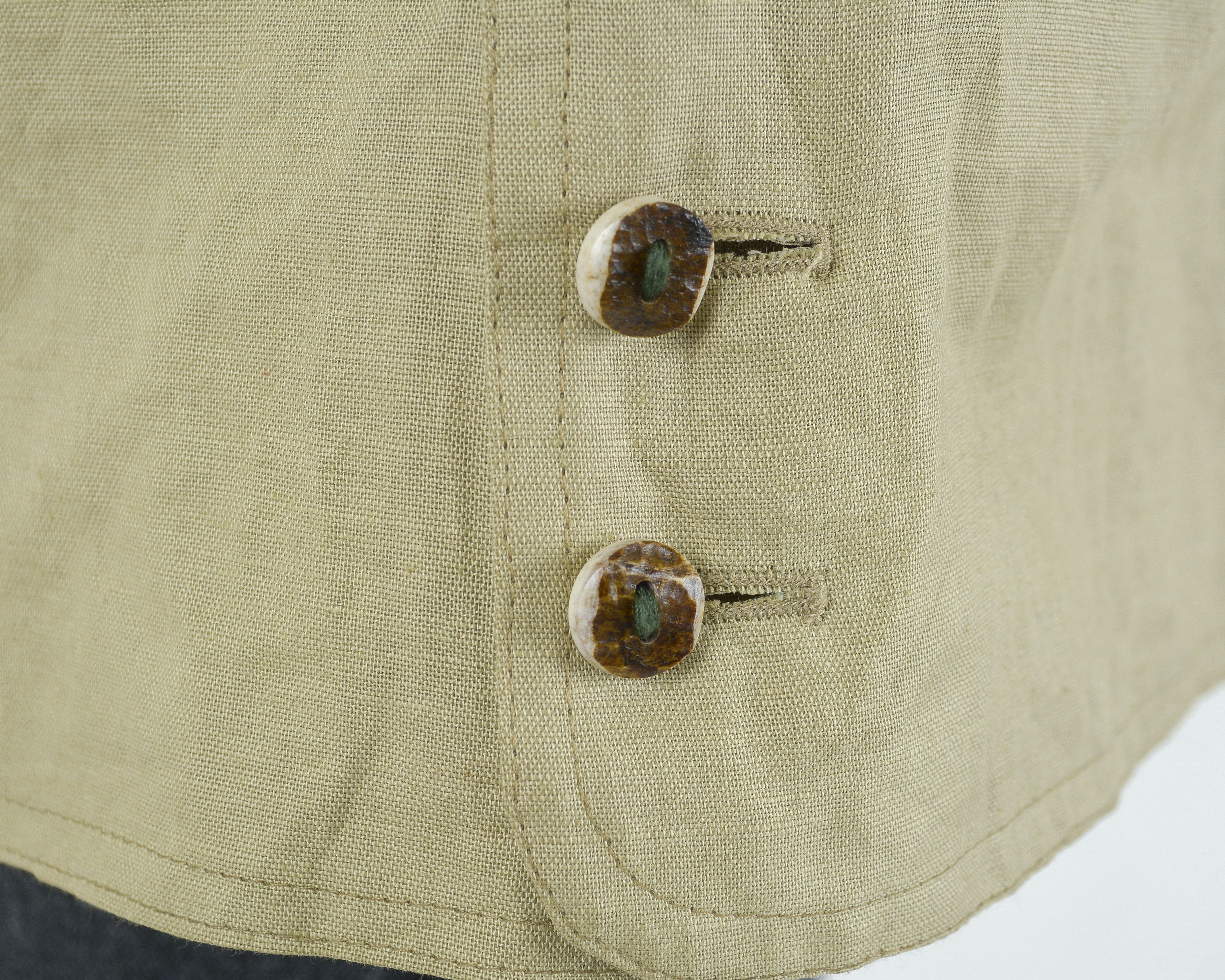 Vintage H. Moser Linen Trachten Blazer Jacket Beige Sport Coat Size M / US 6-8 / IT 42-44 - 7 Thumbnail