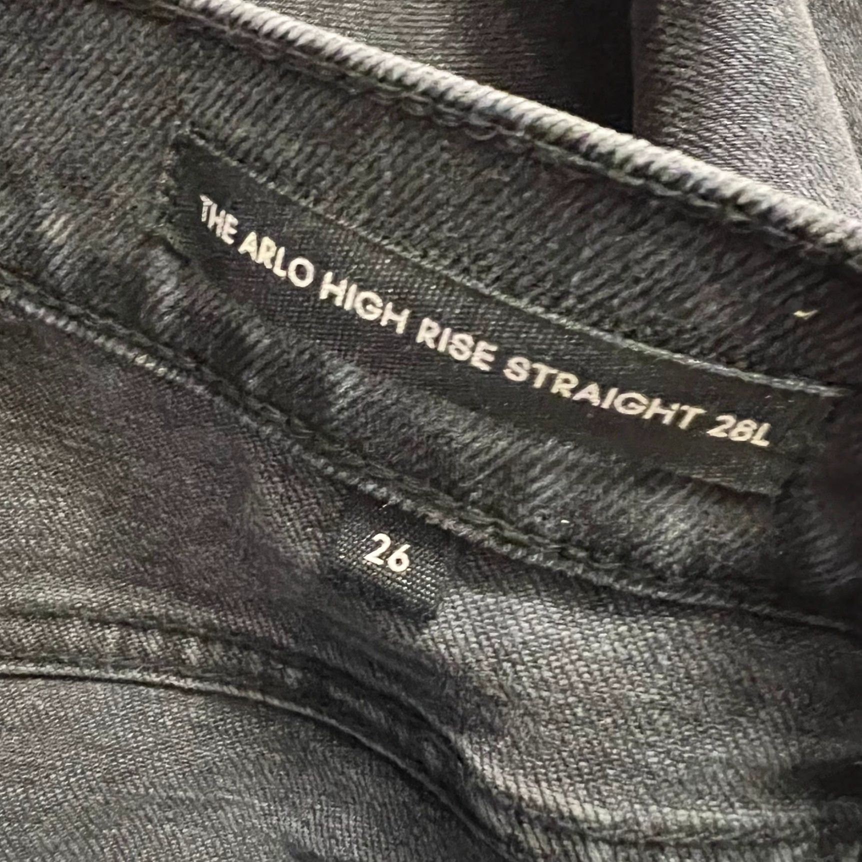 Vintage Denim Forum Jeans Womens 28 Long Arlo High Rise Straight Button Fly Black Size 28" / US 6 / IT 42 - 6 Thumbnail