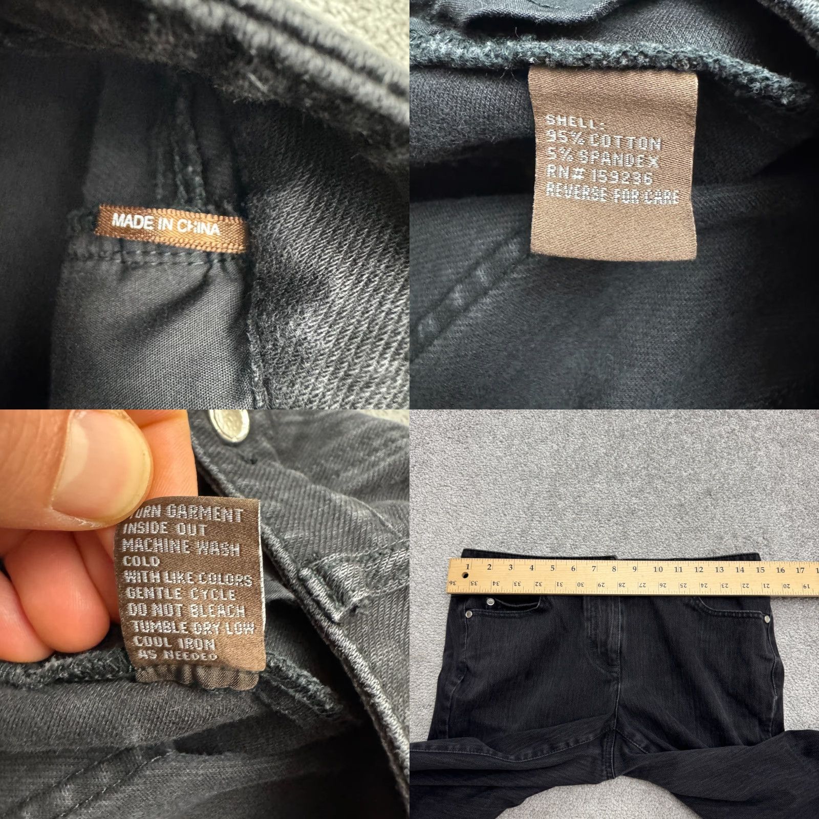J.McLaughlin J.McLaughlin Jeans Womens 6 Washed Black Mid Rise Slim Straight Denim Casual Size 28" / US 6 / IT 42 - 8 Thumbnail
