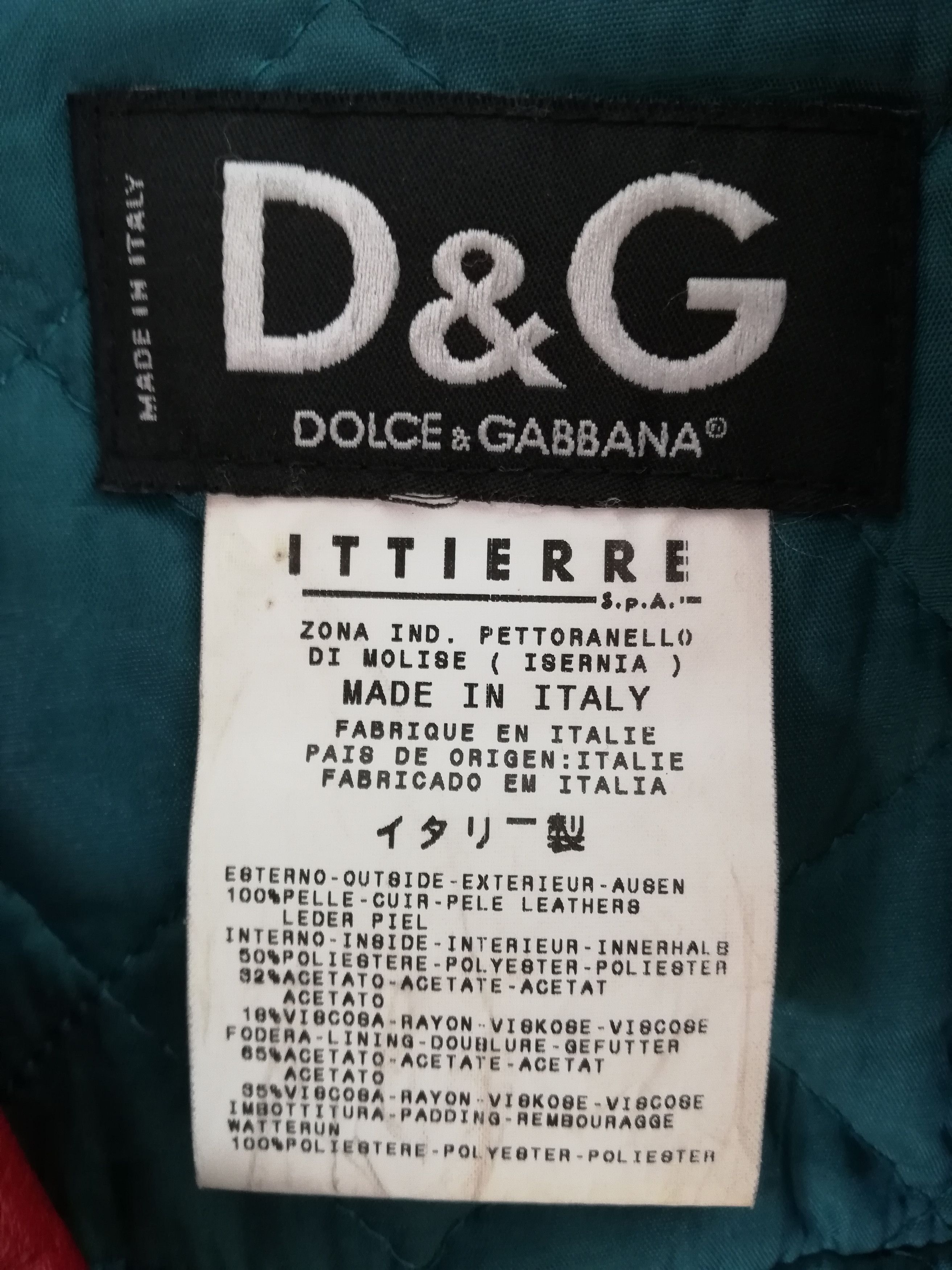 Dolce & Gabbana Multi colored cafe racer leather jacket Size US S / EU 44-46 / 1 - 8 Thumbnail
