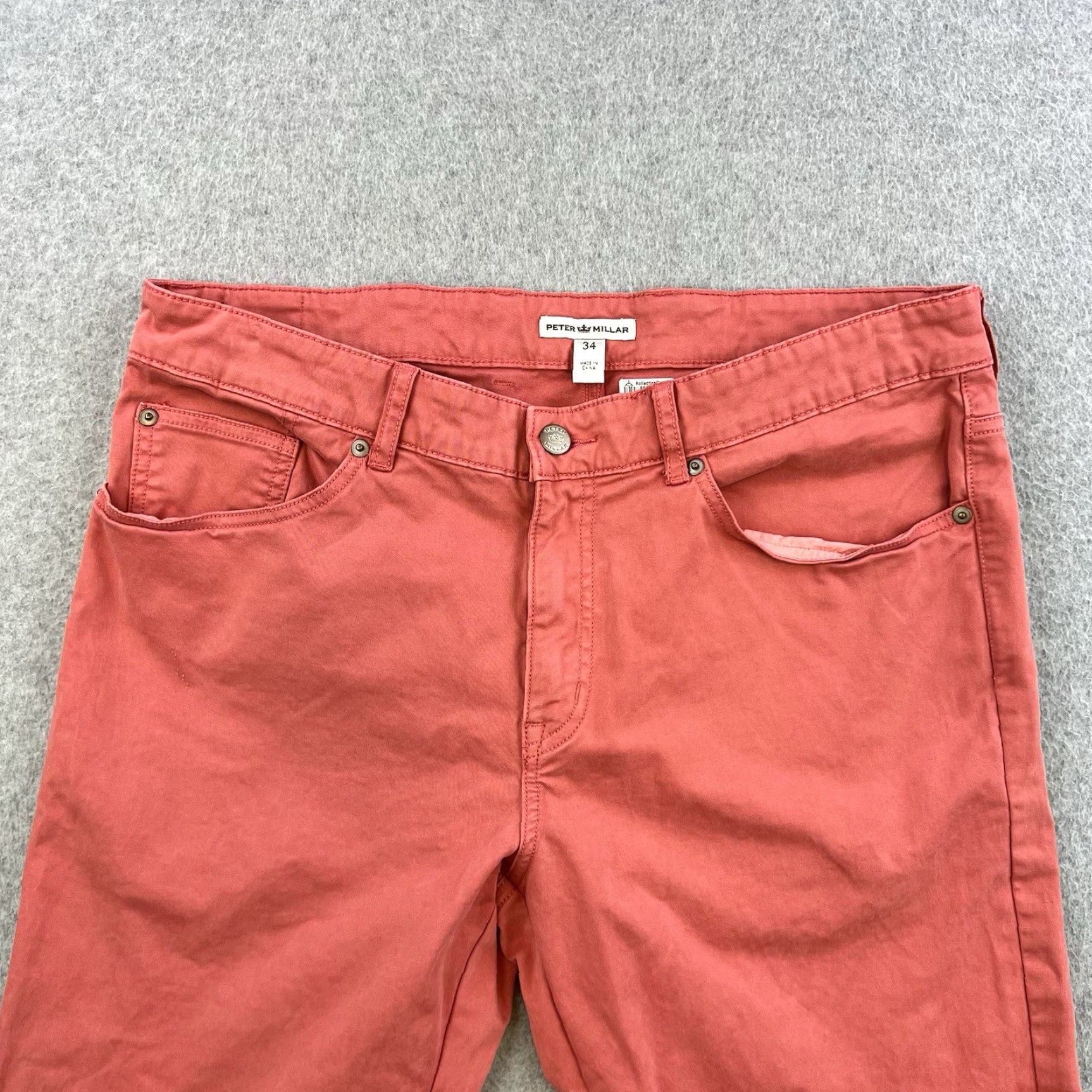 Peter Millar Peter Millar Pants Mens 34 Pink Chino Tapered Casual Pockets Preppy Adult Size US 34 / EU 50 - 5 Thumbnail