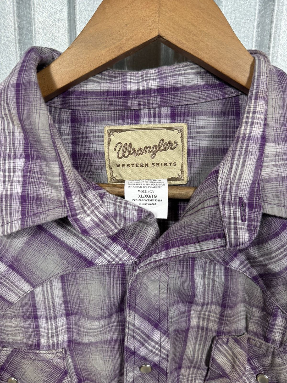 Wrangler Vintage Wrangler Classic Purple Pearl Snap Western Button Up Size US XL / EU 56 / 4 - 2 Thumbnail