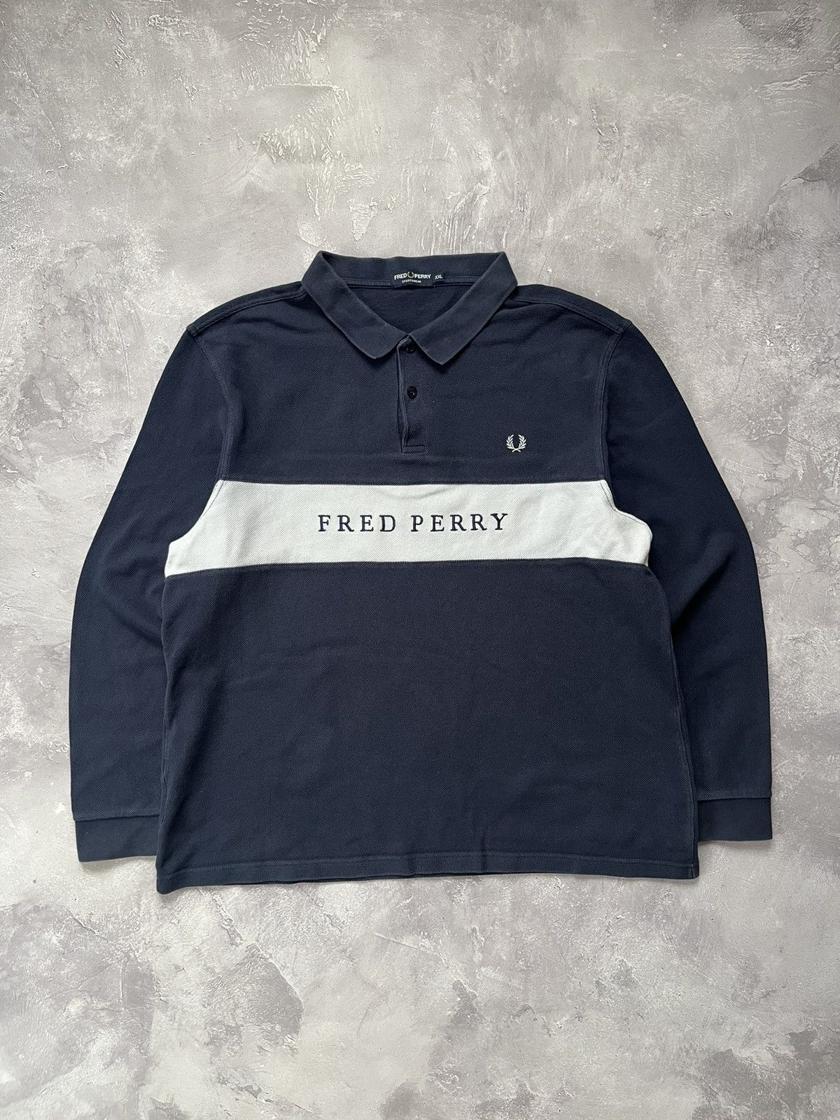 Fred Perry Vintage Fred Perry Big Logo Embroidered Polo Longsleeve 2XL Size US XXL / EU 58 / 5 - 1 Thumbnail