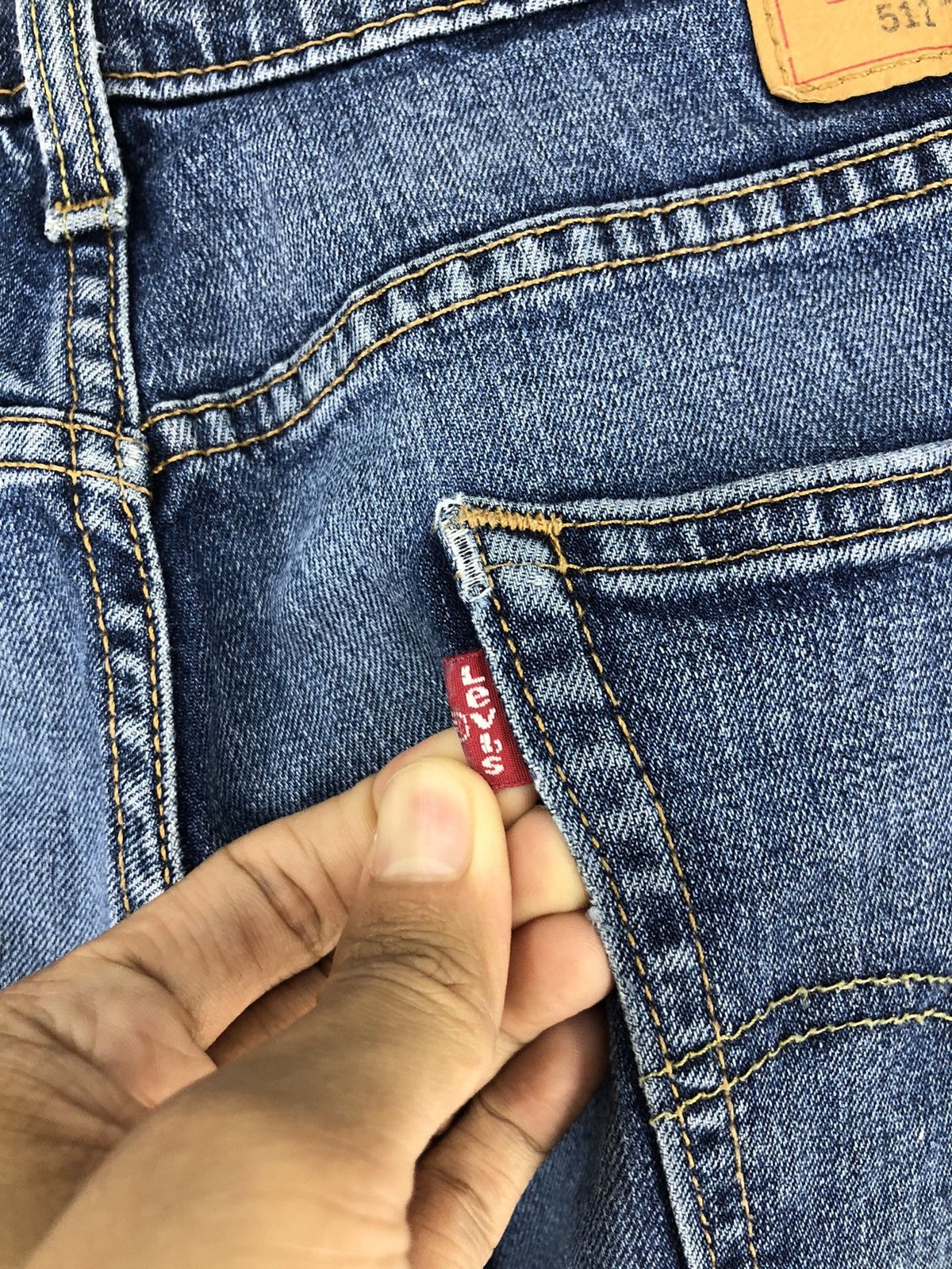 Levi's Vintage Levis 511 Patchwork Distressed Faded Blue Jeans Size US 34 / EU 50 - 17 Thumbnail