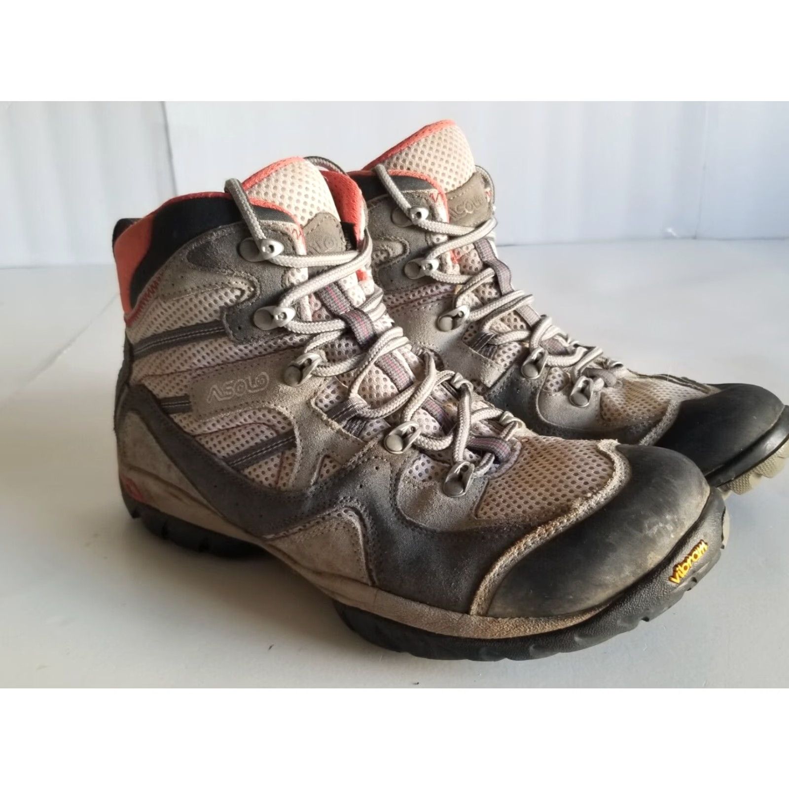 Vintage ASOLO Athena Womens Lace Up Hiking Boots Pink Gray US 9 Boots Women Hiking Waterproof Arch Support Grey Pink Size US 9 / IT 39 - 2 Thumbnail
