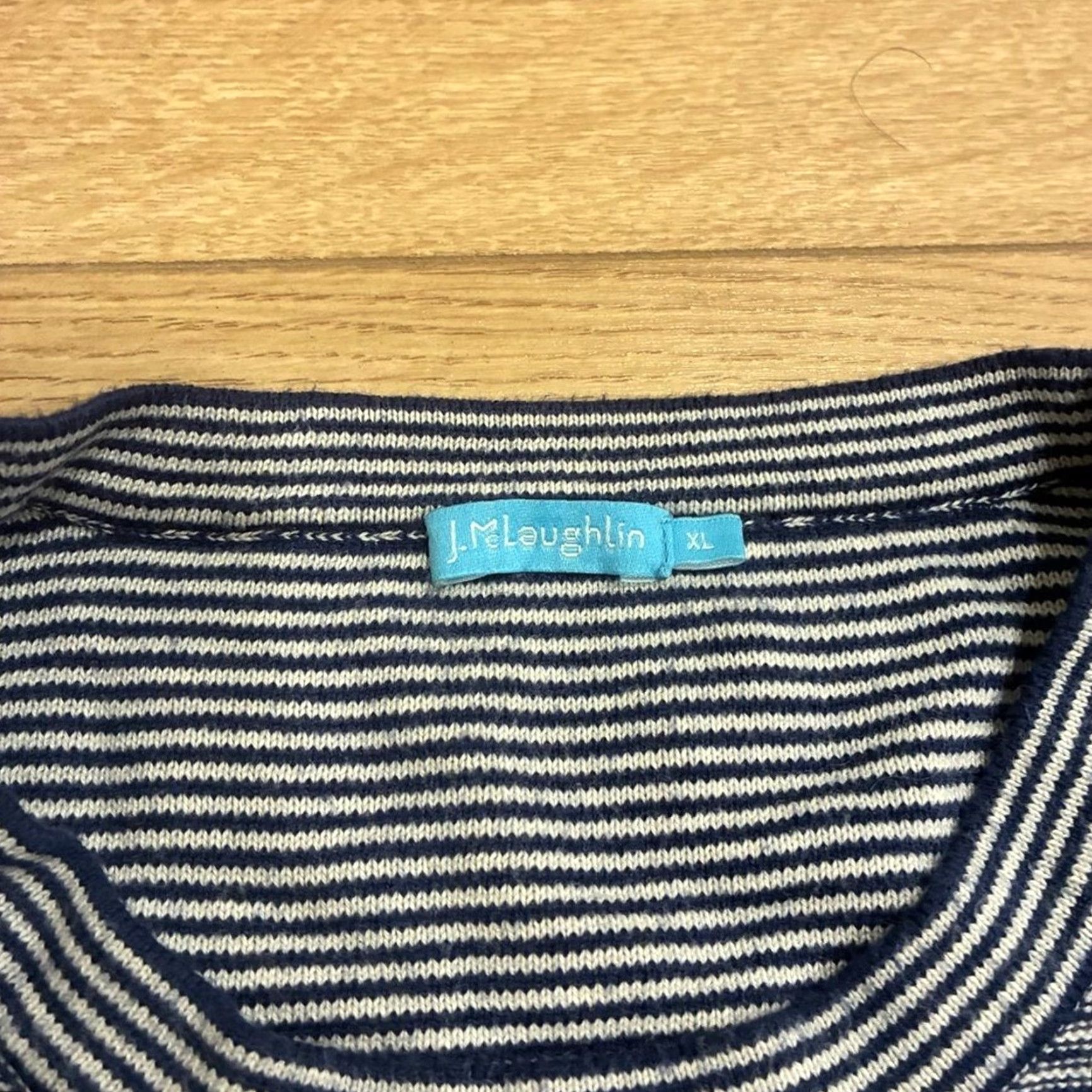 J.McLaughlin J. McLaughlin Men’s Cotton Modal Crew Neck Striped Sweater XL Size Pullover Men Blue Size US XL / EU 56 / 4 - 5 Thumbnail