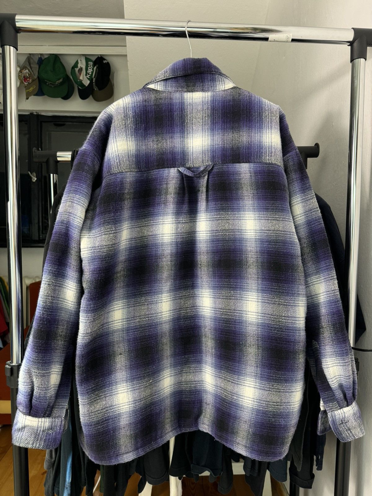 Needles × Vintage Vintage Sherpa Flannel Shirt Purple Needles Style Overshirt Size US L / EU 52-54 / 3 - 10 Thumbnail