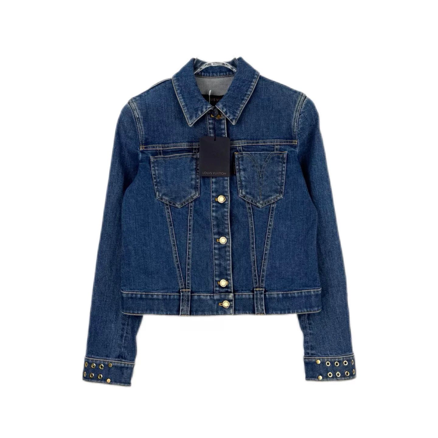 Louis Vuitton Louis Vuitton Washed Blue Denim Jacket With Rivets Size US M / EU 48-50 / 2 - 1 Thumbnail