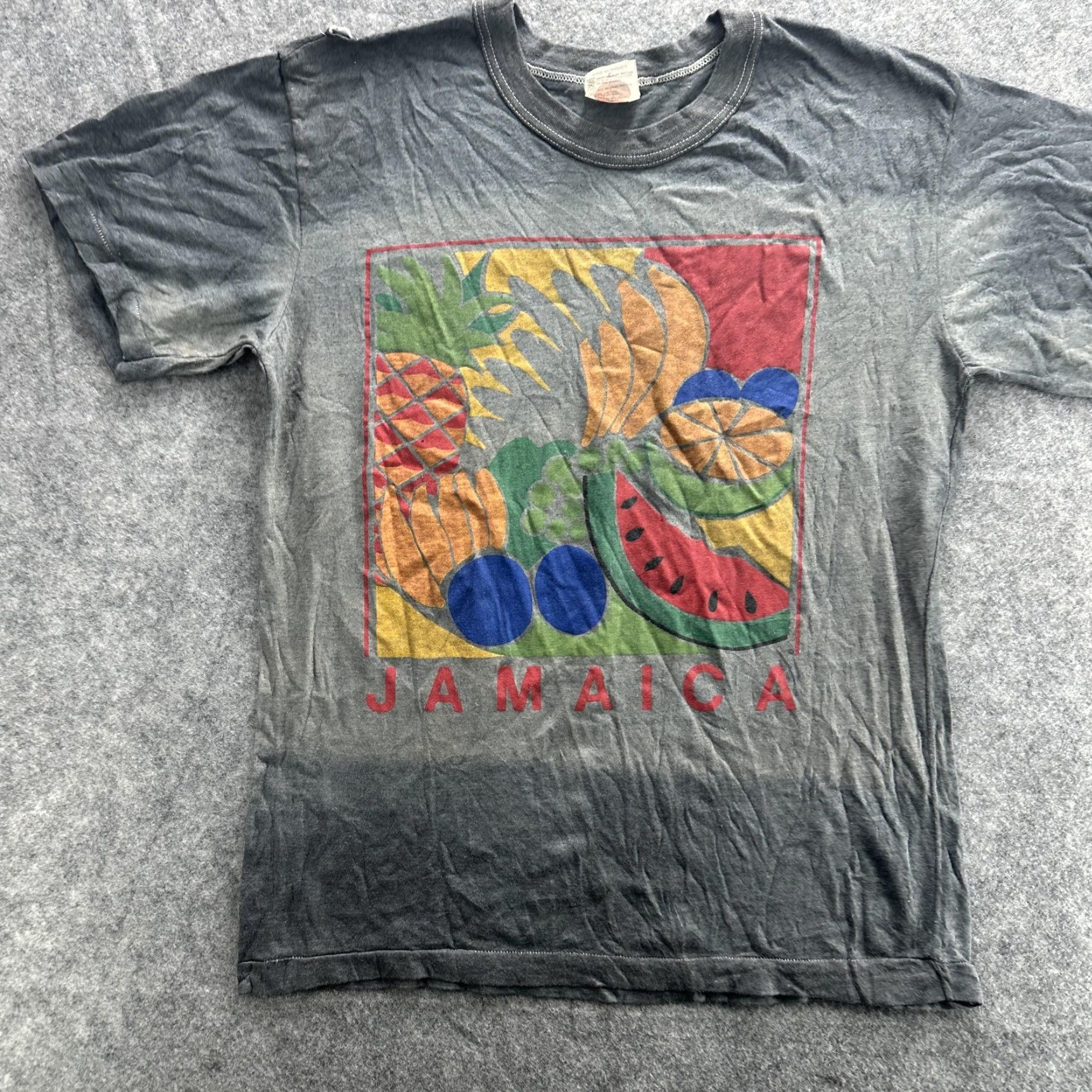 Vintage Vintage Street Island Jamaica Shirt Mens Large Gray Fruit Graphic Tee Caribbean 90s Size US L / EU 52-54 / 3 - 2 Thumbnail
