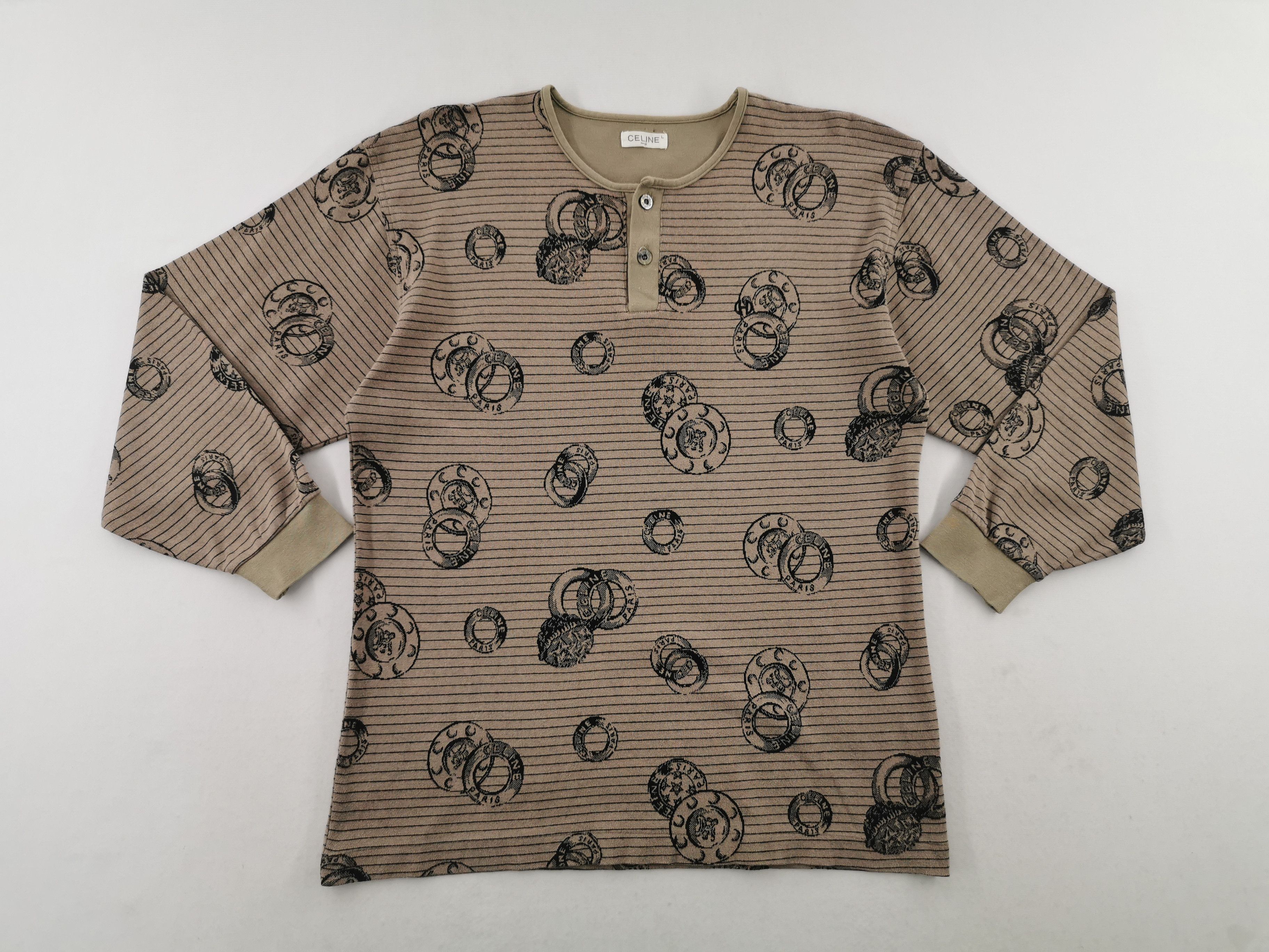 Celine Vintage 90s Celine Overprint Tee T Shirt Made In Japan Size M / US 6-8 / IT 42-44 - 3 Thumbnail