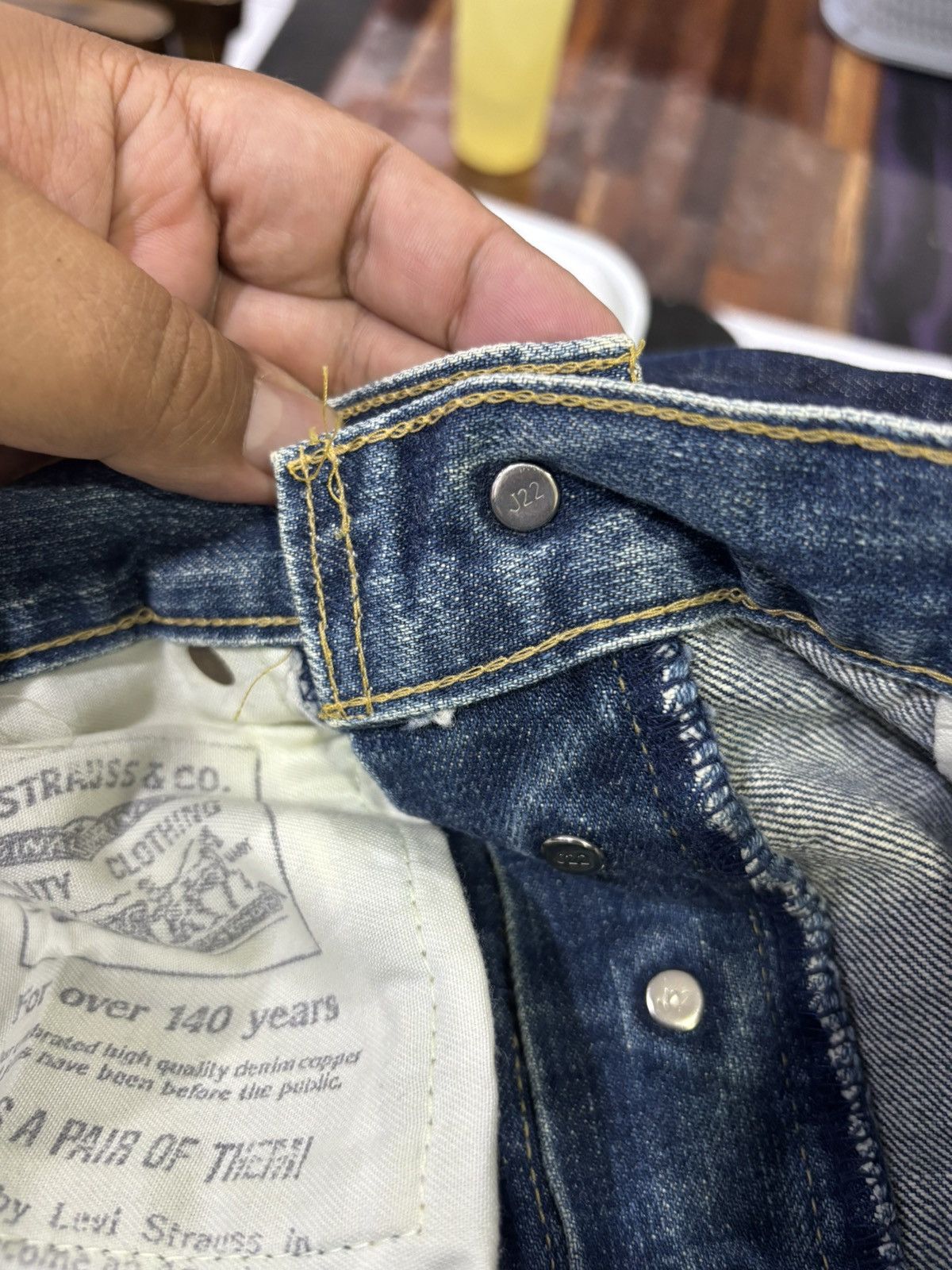 Levi's Vintage Levis 701XX Big E Selvedge Jeans Size US 30 / EU 46 - 11 Thumbnail