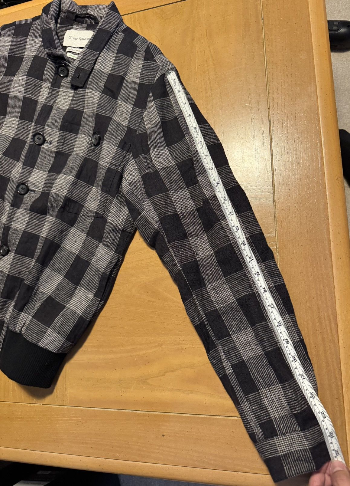 Oliver Spencer Oliver Spencer Ryde Checked Linen Bomber Jacket Size US XS / EU 42 / 0 - 10 Thumbnail
