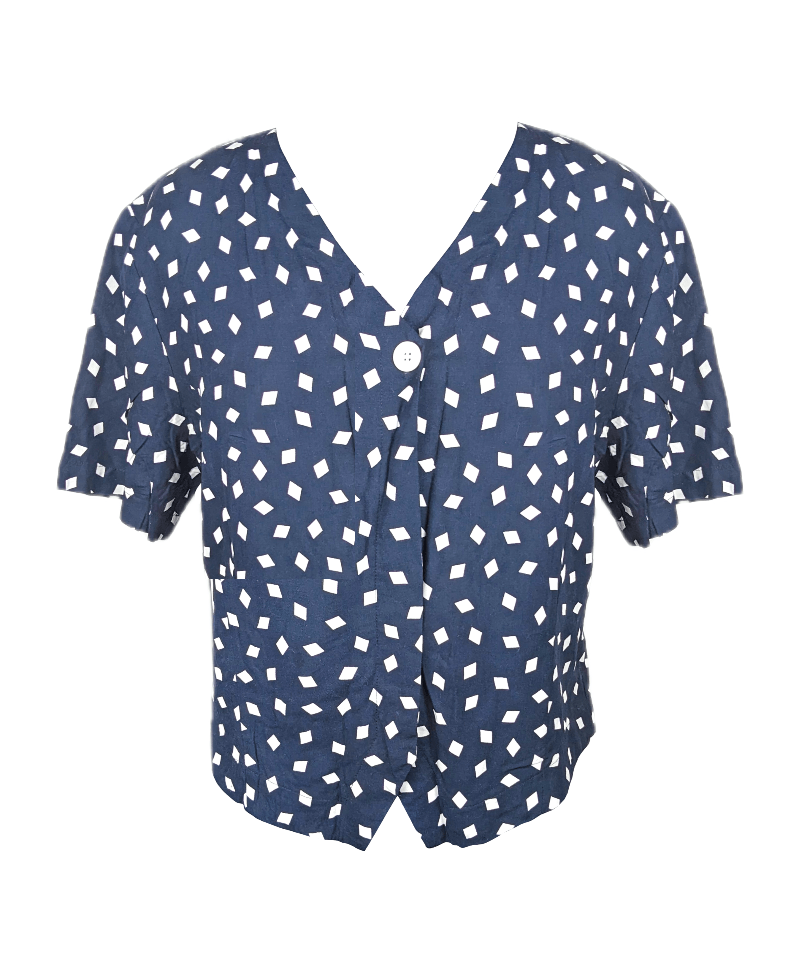 Vintage 1990’s Petite Geo Print Blouse Size M / US 6-8 / IT 42-44 - 2 Thumbnail