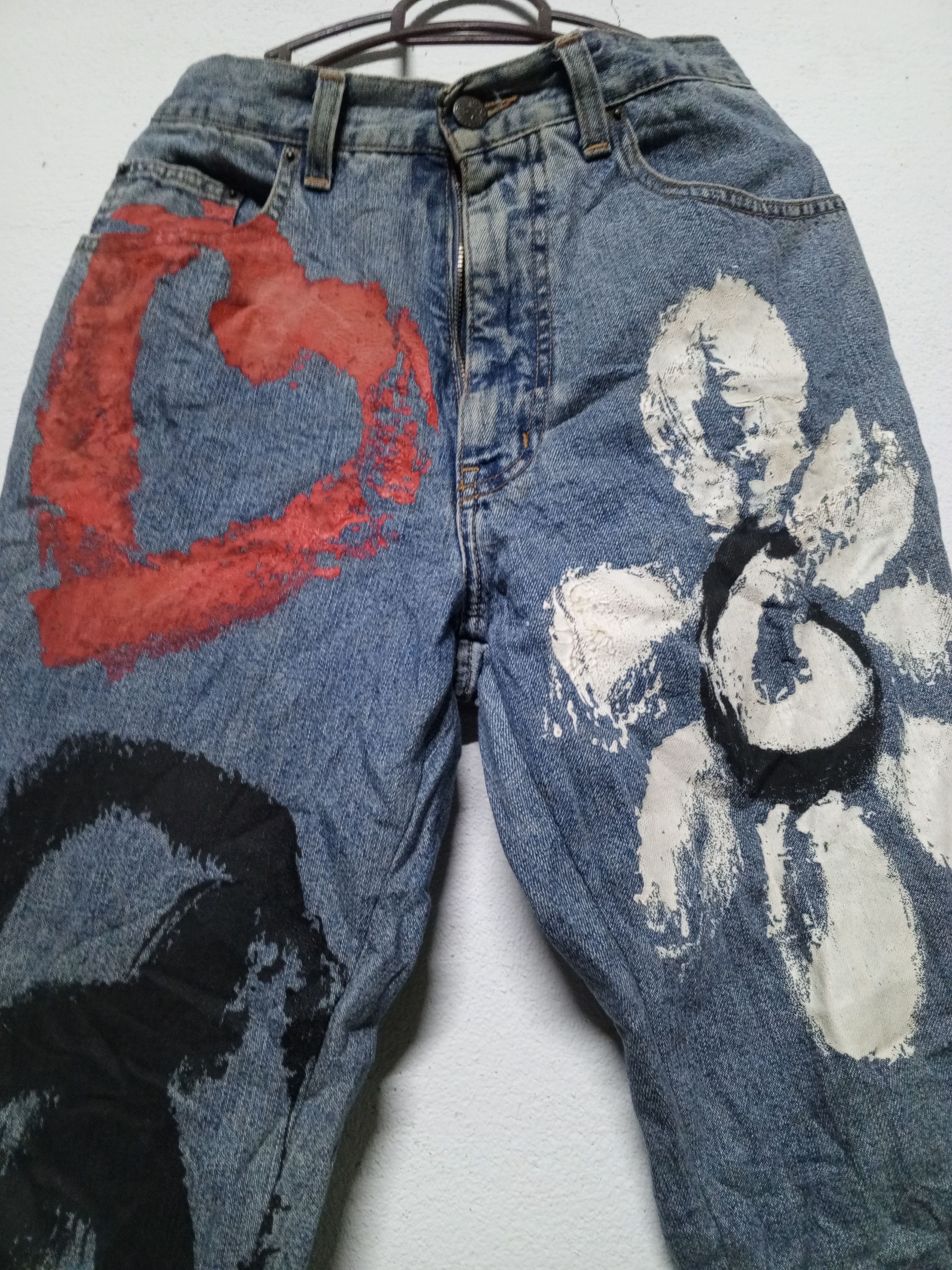 If Six Was Nine × Moschino 💥veryrare💥90s Moschino jeans mix paint Size US 27 - 5 Thumbnail