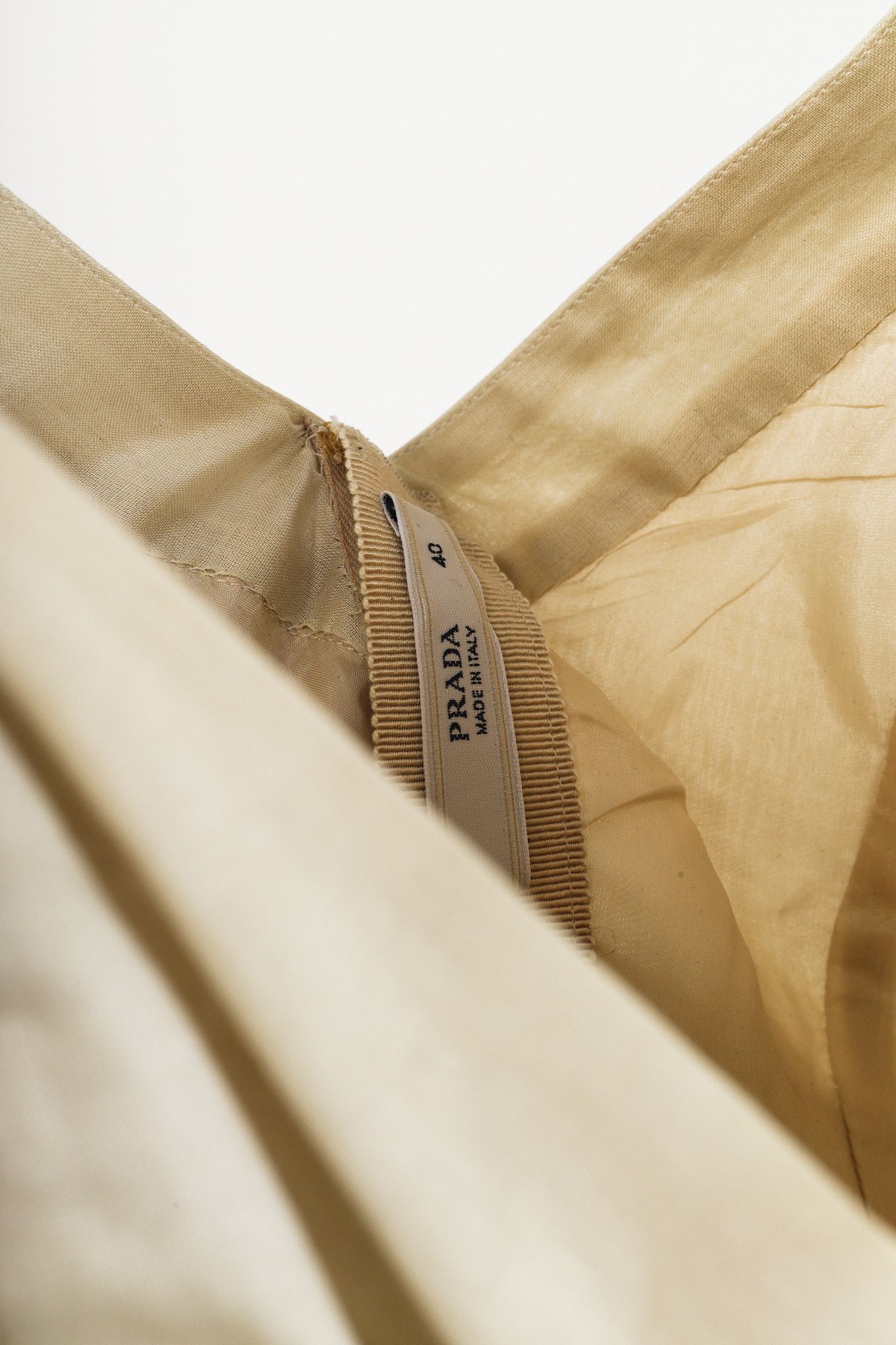Prada Prada 2009 Gathered Khaki Cotton Dress Size M / US 6-8 / IT 42-44 - 4 Thumbnail
