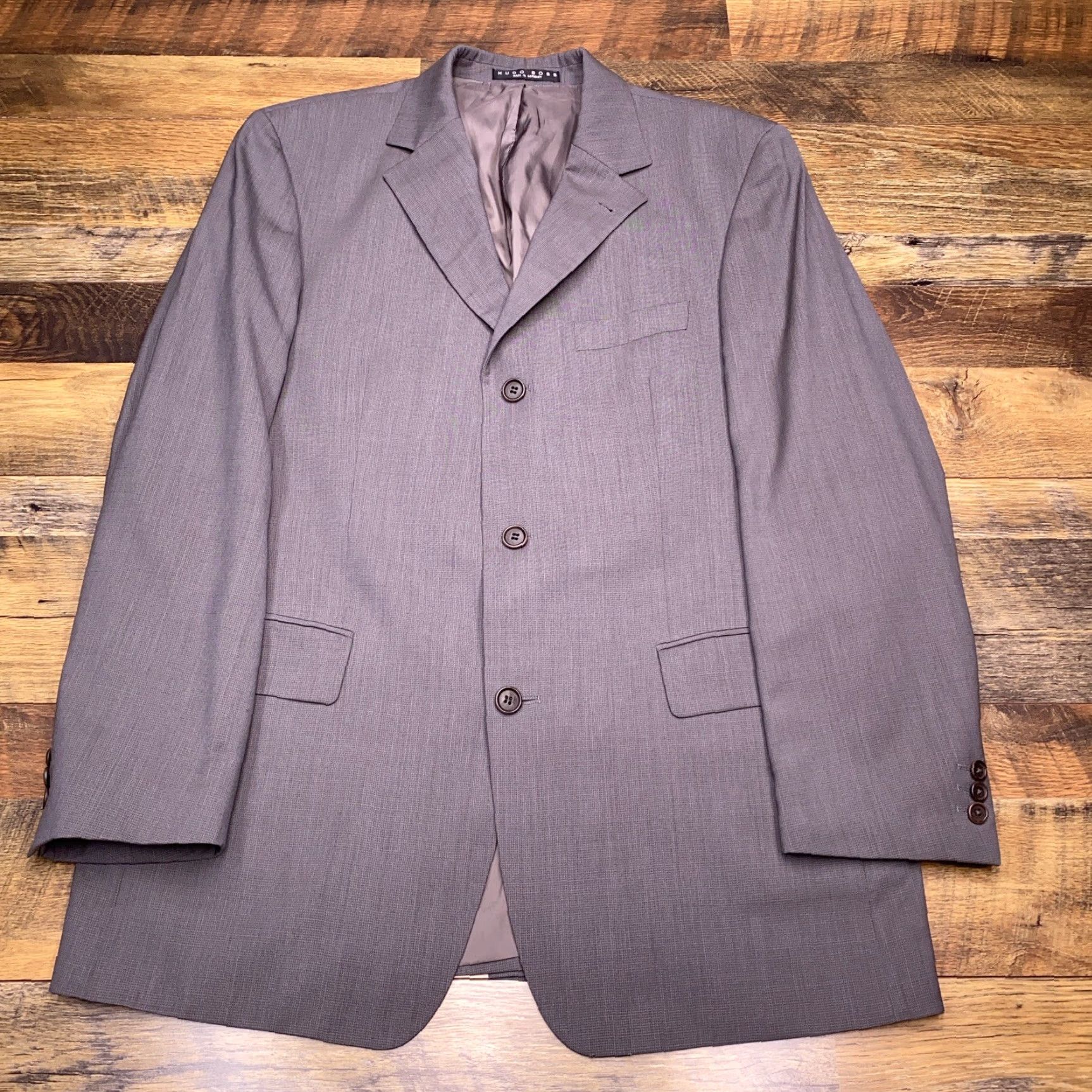 Hugo Boss VINTAGE Hugo Boss 2 Piece Suit Gray (42R) Men Regular Size 42R - 2 Thumbnail