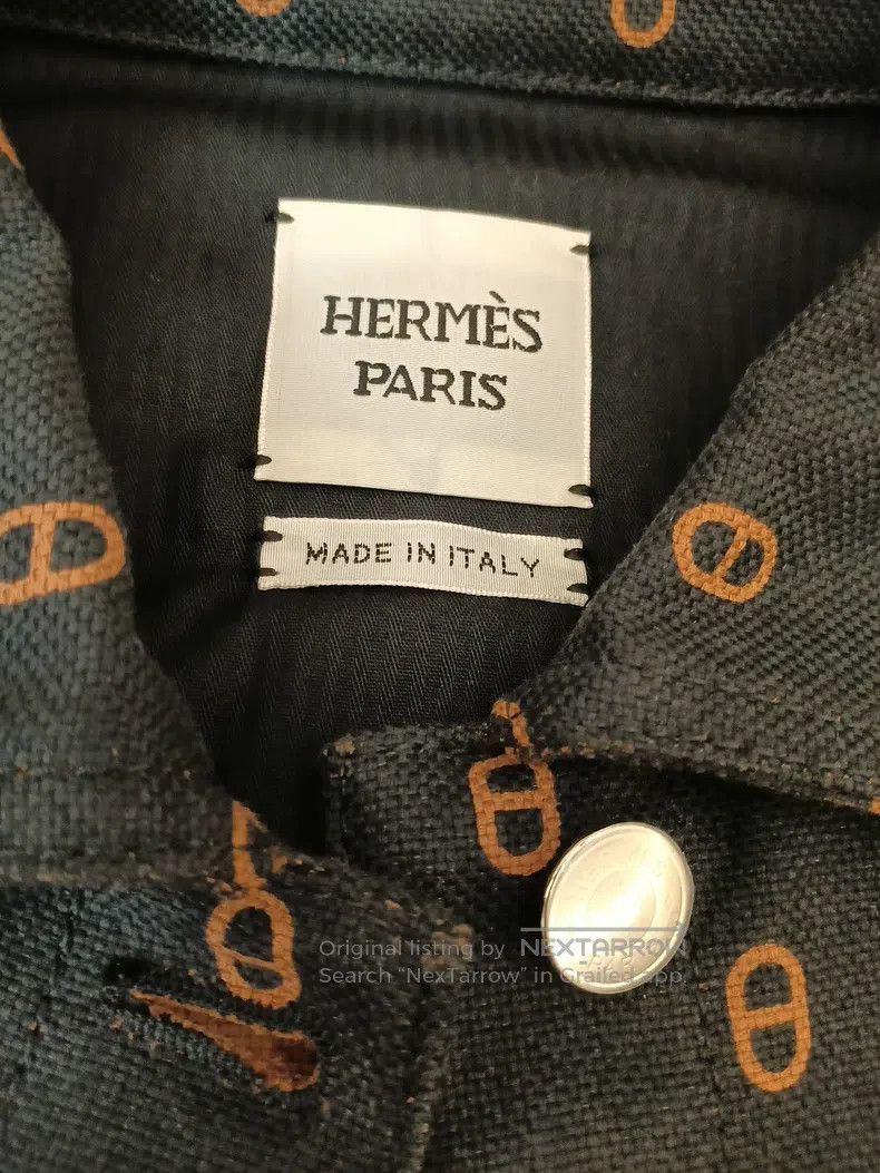 Hermes Hermes Pig Nose Cotton Printed Single Breasted Denim Jacke Size XS / US 0-2 / IT 36-38 - 4 Thumbnail