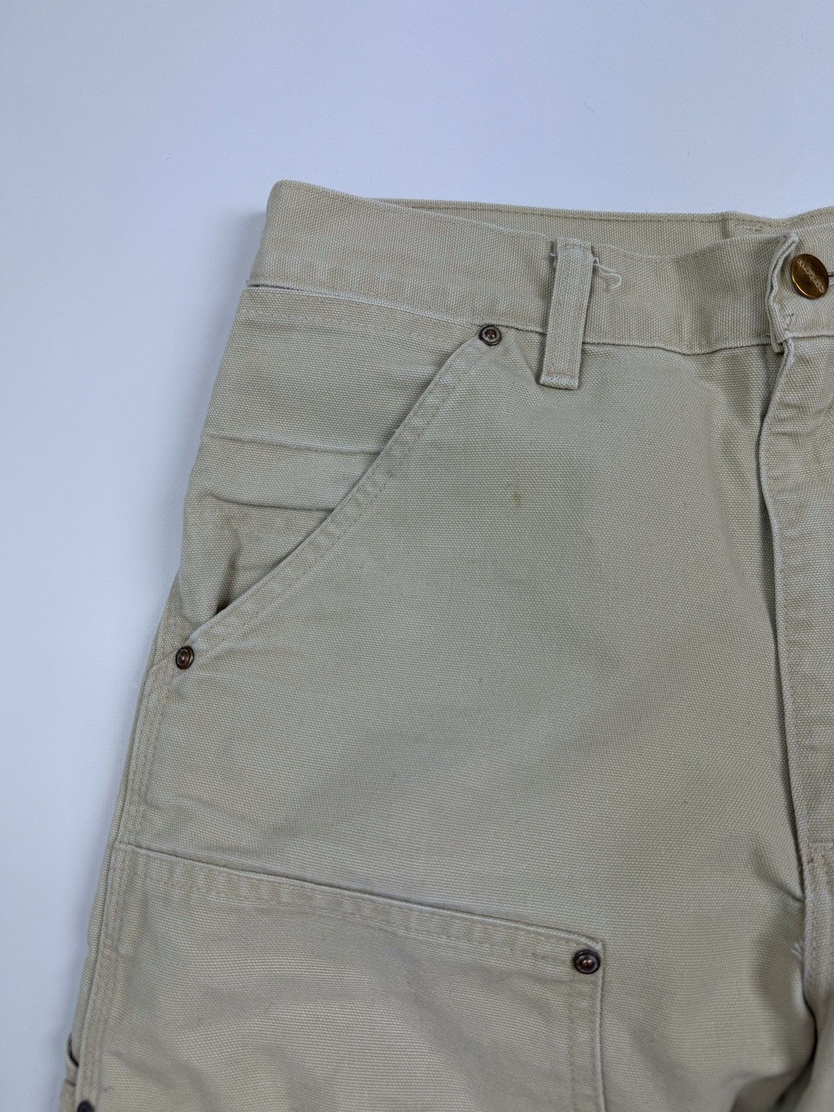 Carhartt 90’s Vintage Carhartt Distressed Double Knee Tan Work Pants Size US 31 - 9 Thumbnail