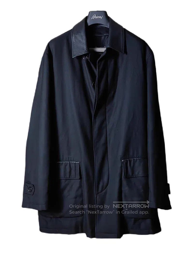 Brioni Brioni Leather-collared oversized coat Size US L / EU 52-54 / 3 - 2 Thumbnail
