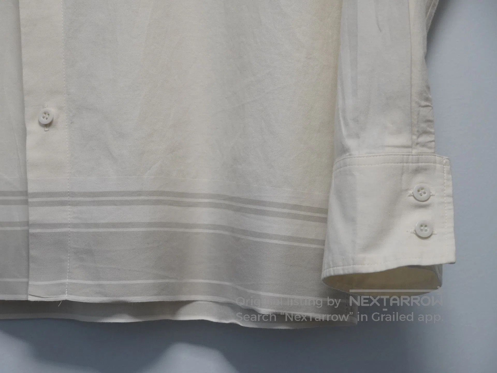 Yohji Yamamoto Yohji Yamamoto 2002SS Striped Cream Shirt. Size US XL / EU 56 / 4 - 4 Thumbnail