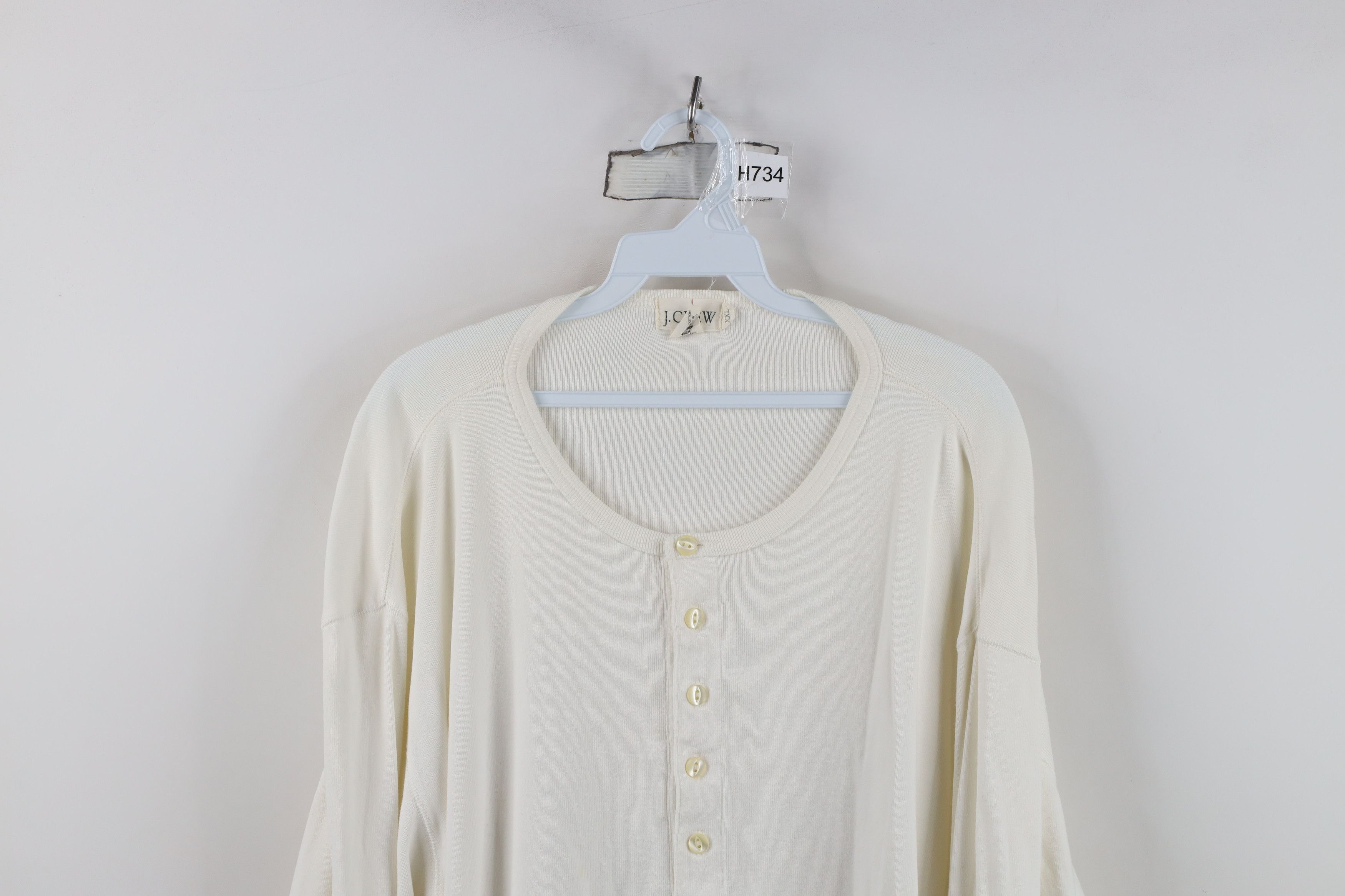 J.Crew Vintage 90s J Crew Heavyweight Ribbed Knit Henley T-Shirt Size US XXL / EU 58 / 5 - 2 Thumbnail