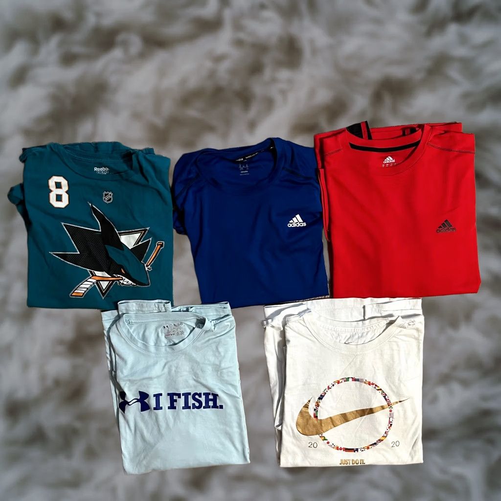 Nike Nike Adidas Shirts Mens XL Lot of 5 Tee Crewneck Long Sleeve Athletic Size US XL / EU 56 / 4 - 1 Thumbnail