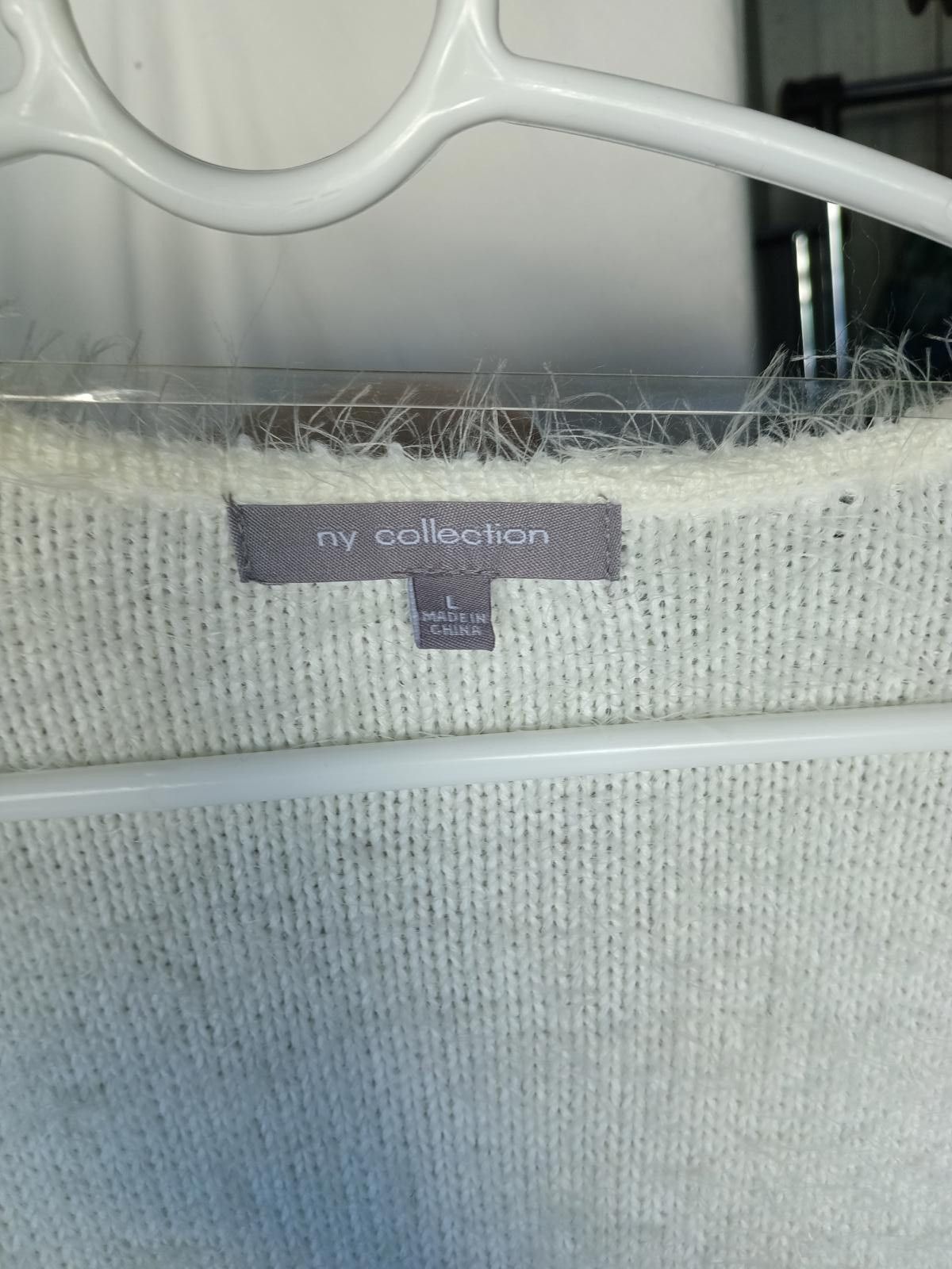 Designer NY Collection Women's White Cozy Cardigan Size L / US 10 / IT 46 - 3 Thumbnail