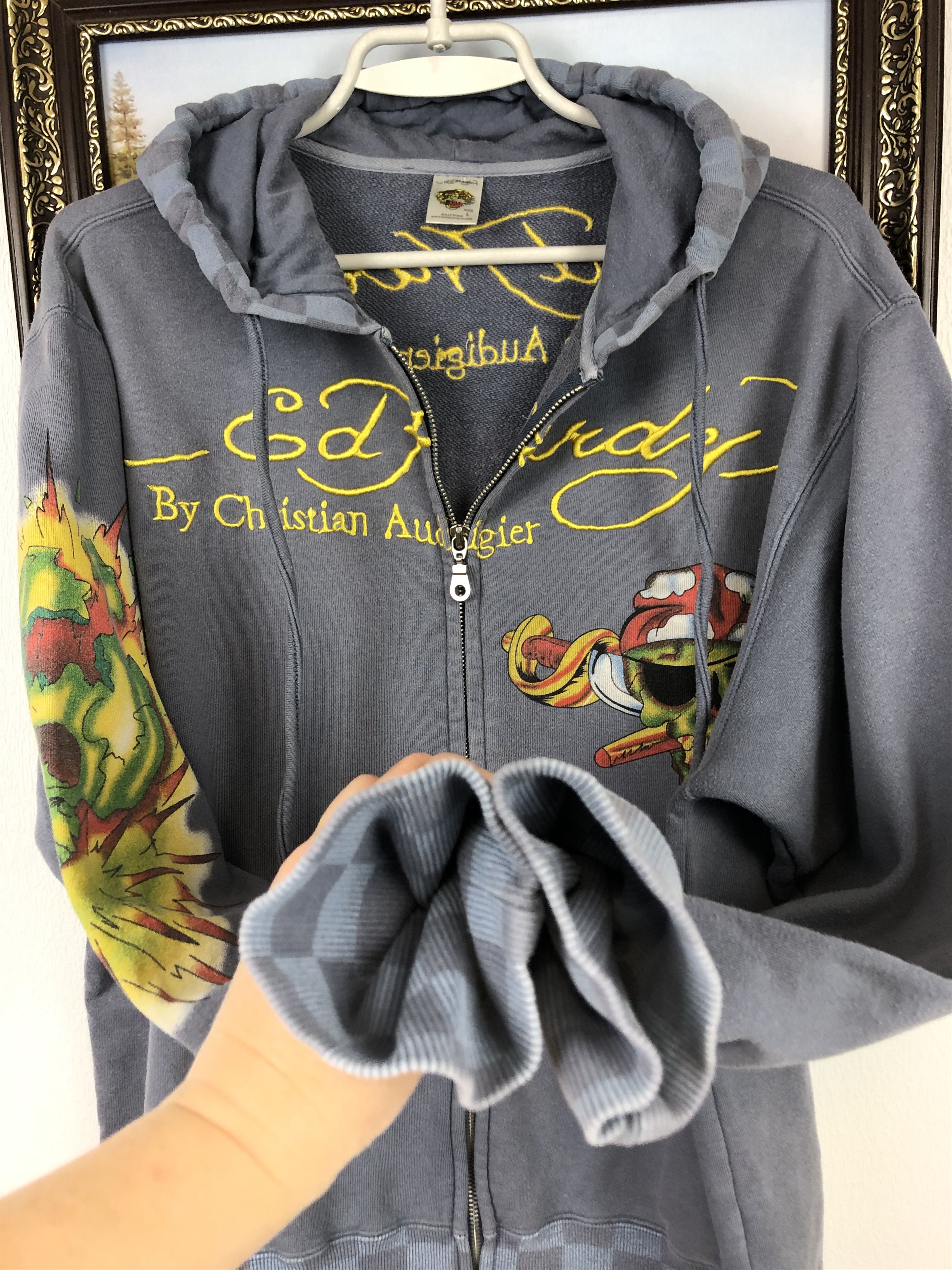 Ed Hardy × Vintage Vintage Ed Hardy Hoodie Jacket Rare Skull Hype Size US L / EU 52-54 / 3 - 12 Thumbnail