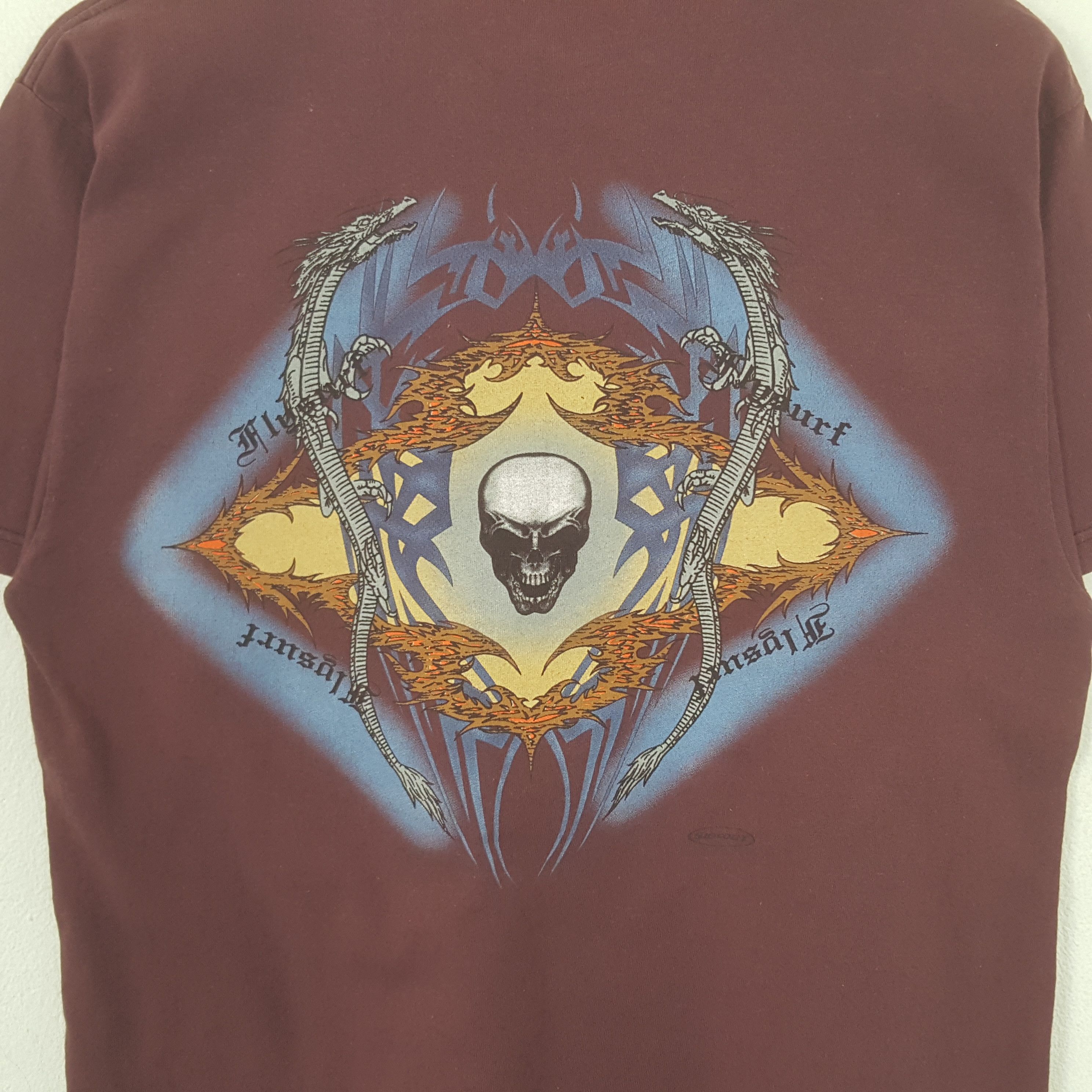Vintage Vintage Fly Surf Skull American Skate Tshirt RR7 Size US M / EU 48-50 / 2 - 2 Thumbnail