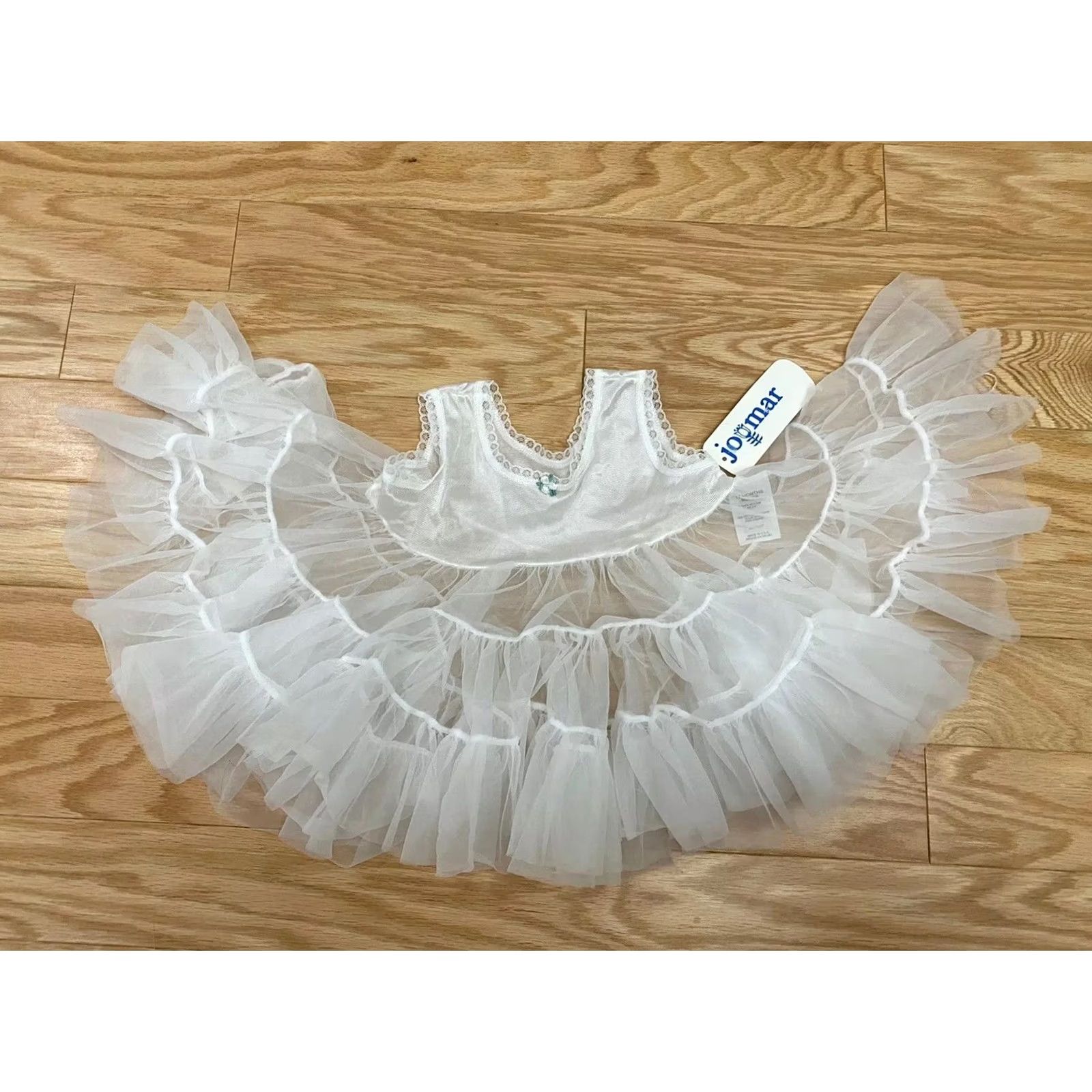 Vintage NWT VTG Sheer Full Circle Slip Dress Lace Ruffles Pageant Party 18 Months USA Size ONE SIZE - 2 Thumbnail