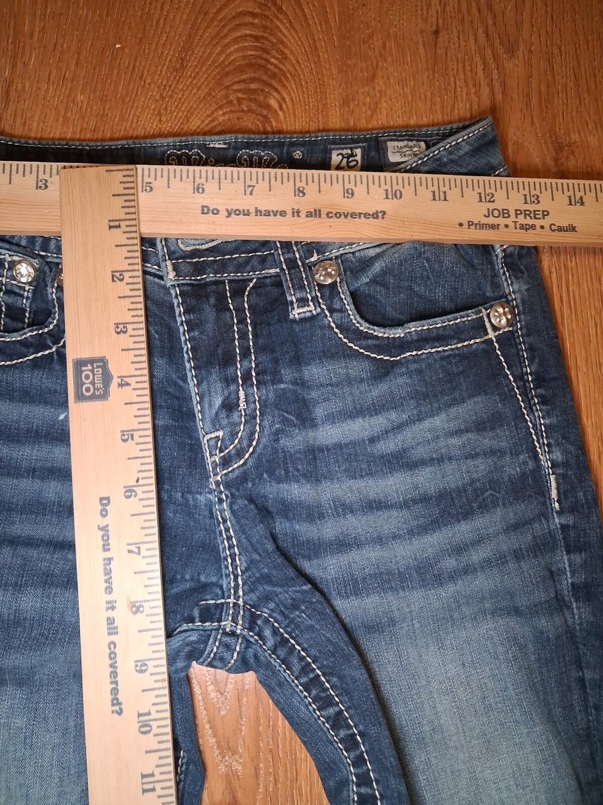 Other Miss Me Jeans Womens 26x31.5 Blue Cotton Distressed Skinny Size 26" / US 2 / IT 38 - 10 Thumbnail