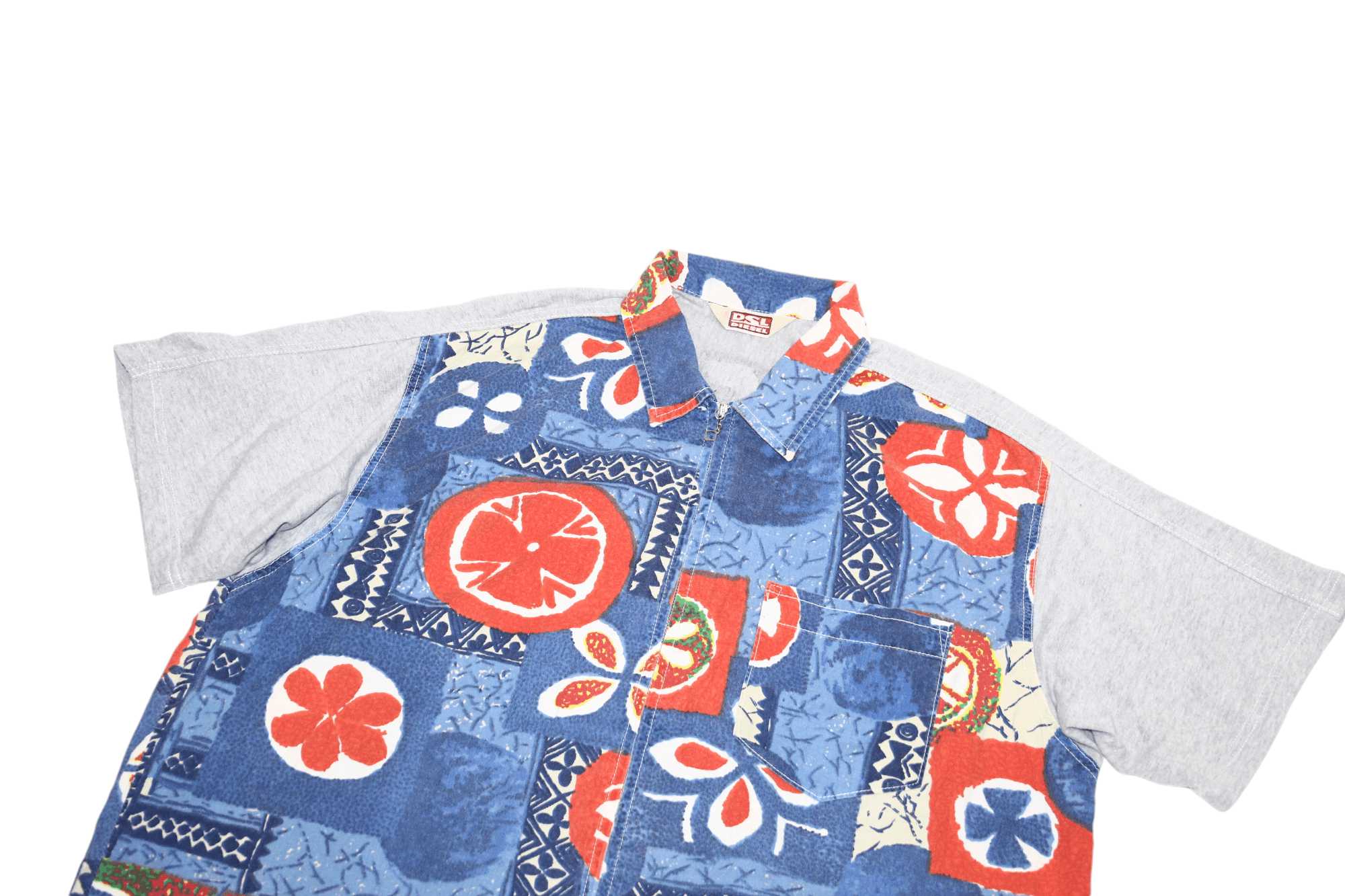 Diesel 80's RARE DSL Jungle Tribal Artwork Full Zip Jersey Shirt Size US L / EU 52-54 / 3 - 11 Thumbnail