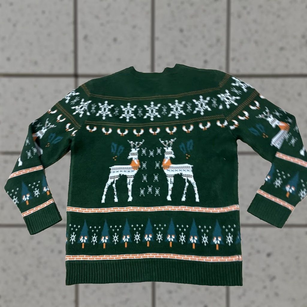 Shein SheIn Ugly Christmas Sweater Adult XL Holiday Reindeer Snowflake Print Green Shirt Pullover KnIT Crew Neck Men Men Christmas Holiday Theme 90s? Size US XL / EU 56 / 4 - 1 Thumbnail