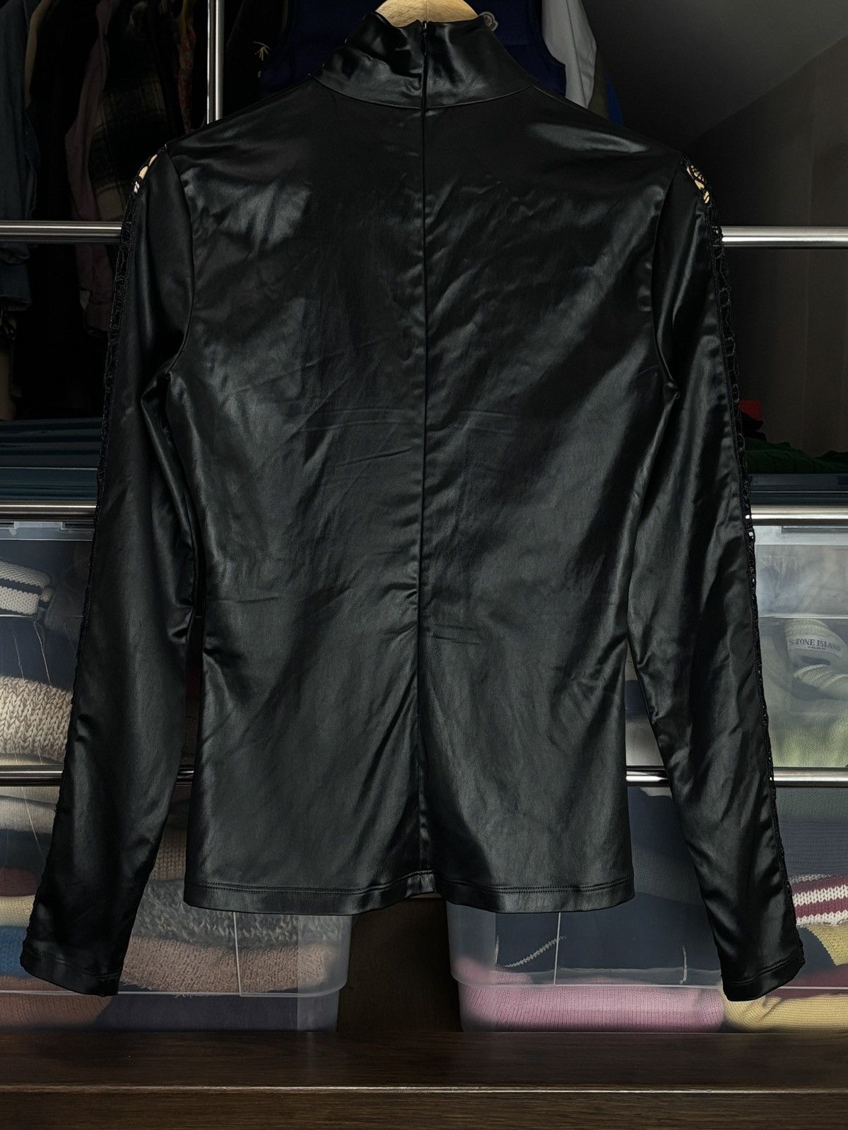 Givenchy Givenchy Leather-Look Top With Lace Details Designer Rare Size S / US 4 / IT 40 - 5 Thumbnail