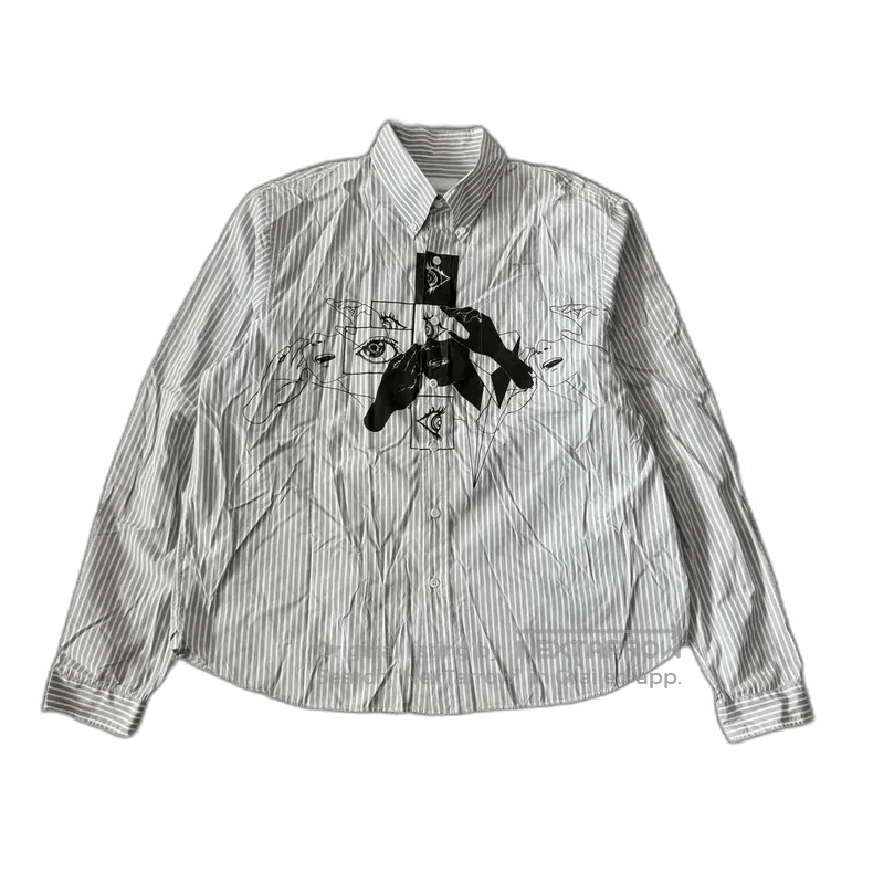 Prada Prada Striped Cartoon Print Long Sleeve Shirt. Size US XXL / EU 58 / 5 - 1 Thumbnail