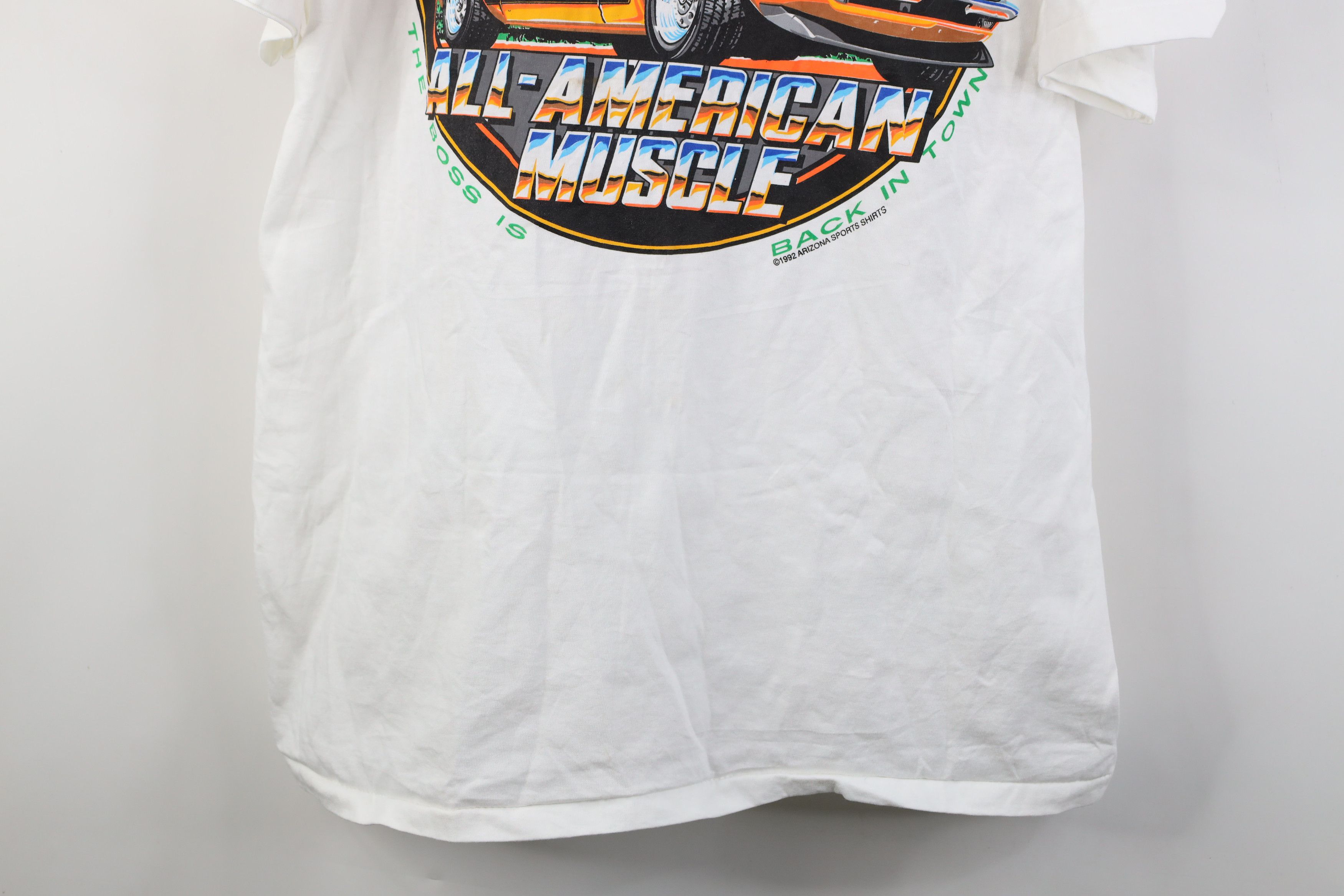 Vintage Vintage 90s Streetwear 302 Boss Mustang Muscle Car T-Shirt Size US XL / EU 56 / 4 - 3 Thumbnail