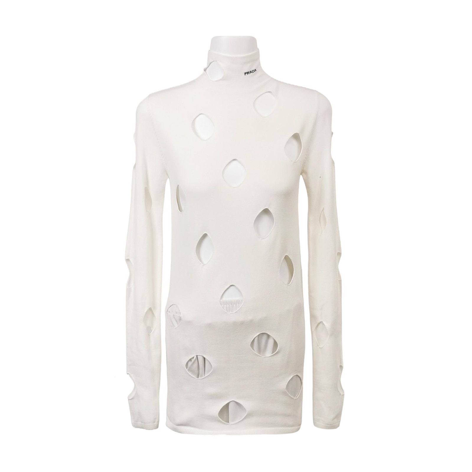 Prada Prada Hollow Logo Turtleneck Sweater - dmc Size S / US 4 / IT 40 - 1 Thumbnail