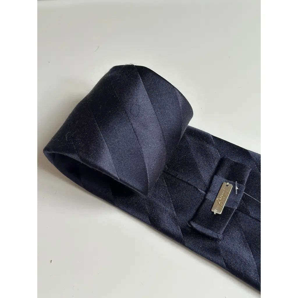 Brioni Brioni Navy Striped Silk Tie Made in Italy Size ONE SIZE - 6 Thumbnail
