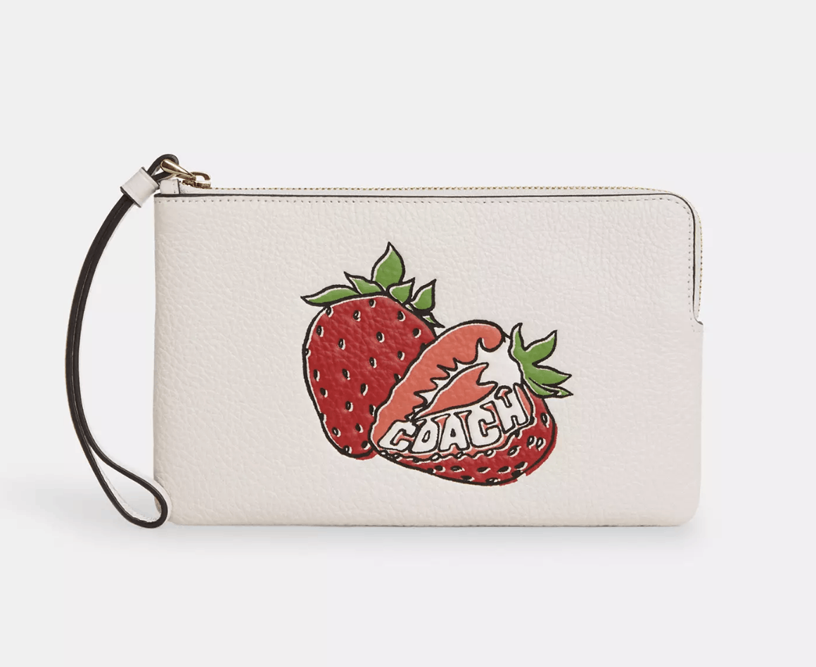 Coach Large Corner Zip Wristlet With Strawberry Graphic CBB79 Size ONE SIZE - 7 Thumbnail